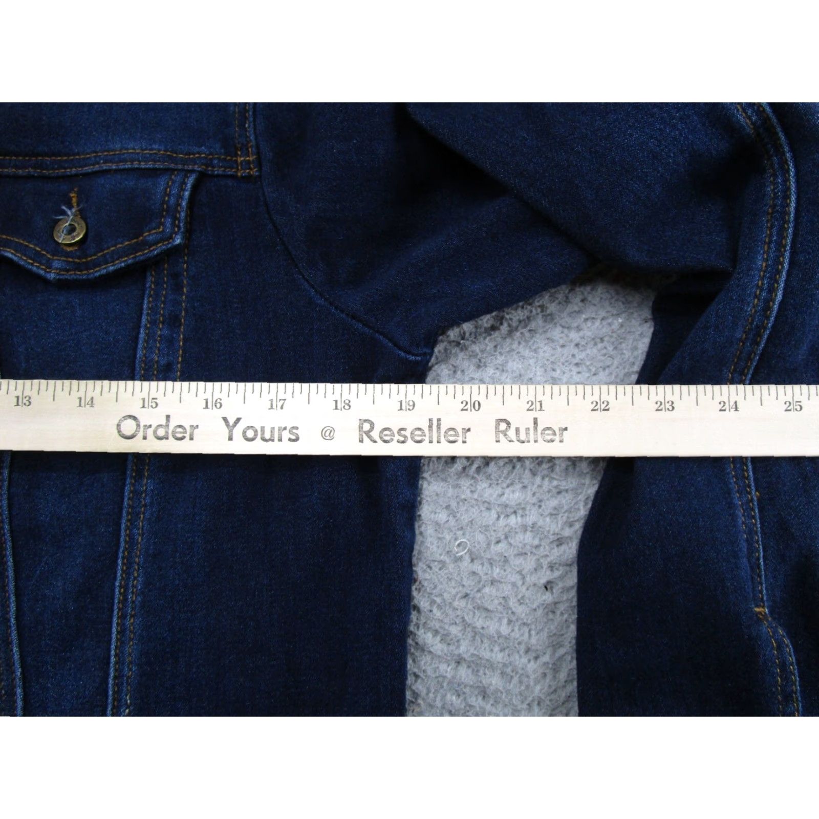 Denime Ruff Hewn Jacket Women Regular Denim Button Up Trucker Blue Size M Short Cute Casual 90s Style Mens Womens? Size M / US 6-8 / IT 42-44 - 5 Thumbnail