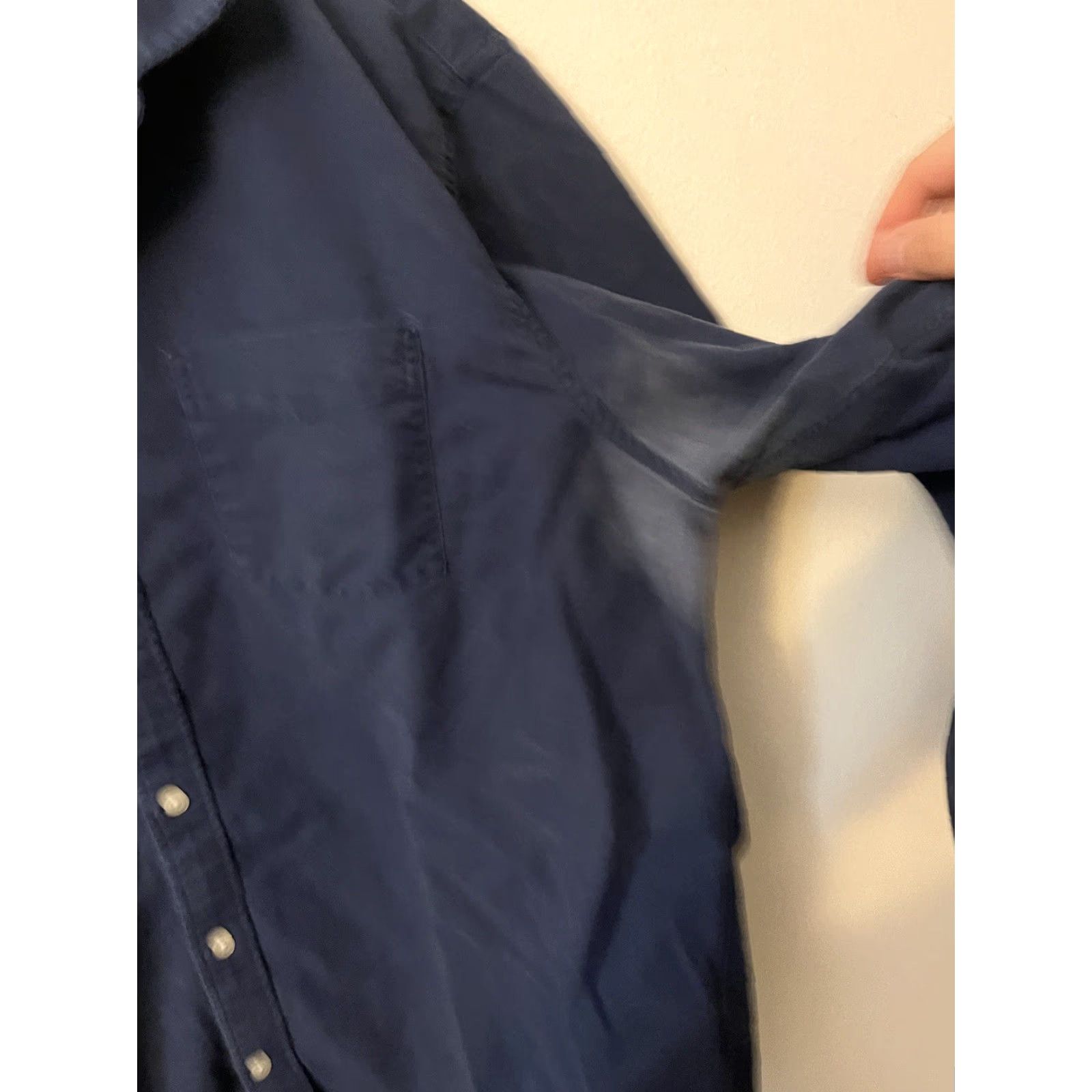 Gap Gap Mens Button-Down Shirt XL Blue Solid Stretch Regular Sleeve Long Cotton Polyester Knit Collared Button-Up Mens Size US XL / EU 56 / 4 - 4 Thumbnail