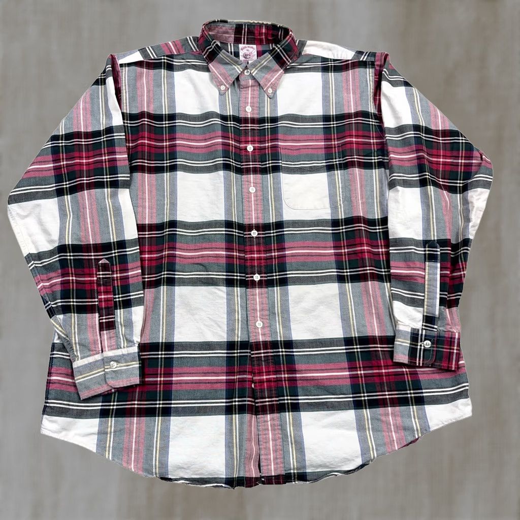 Brooks Brothers Brooks Brothers Shirt Men XL Red Plaid Oxford Button-Down OCBD Button Up Vintage: No Size US XL / EU 56 / 4 - 1 Thumbnail