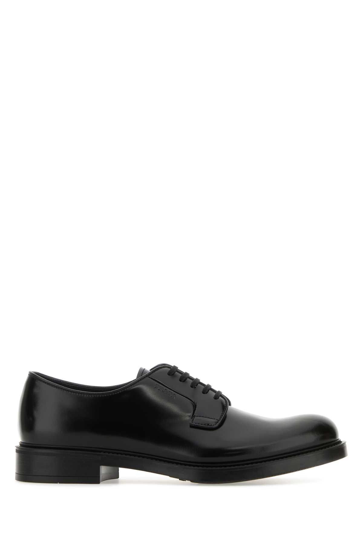 image of Prada Black Leather Lace-Up Shoes, Men's (Size 11)