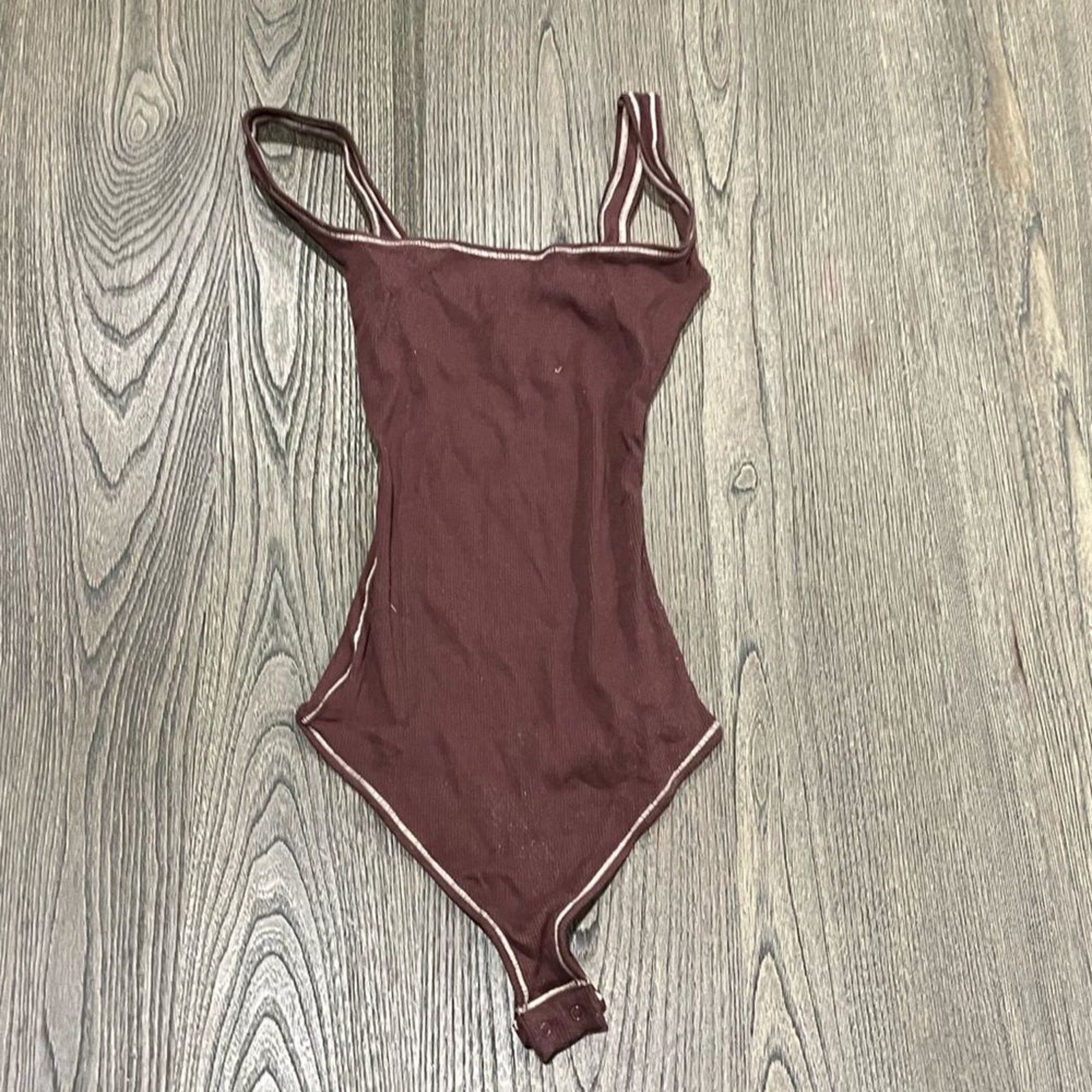 SKIMS NWT Skims Ribbed Stretch Cotton Bodysuit Chocolate Size XXS Size XXS / US 00 / IT 34 - 1 Thumbnail