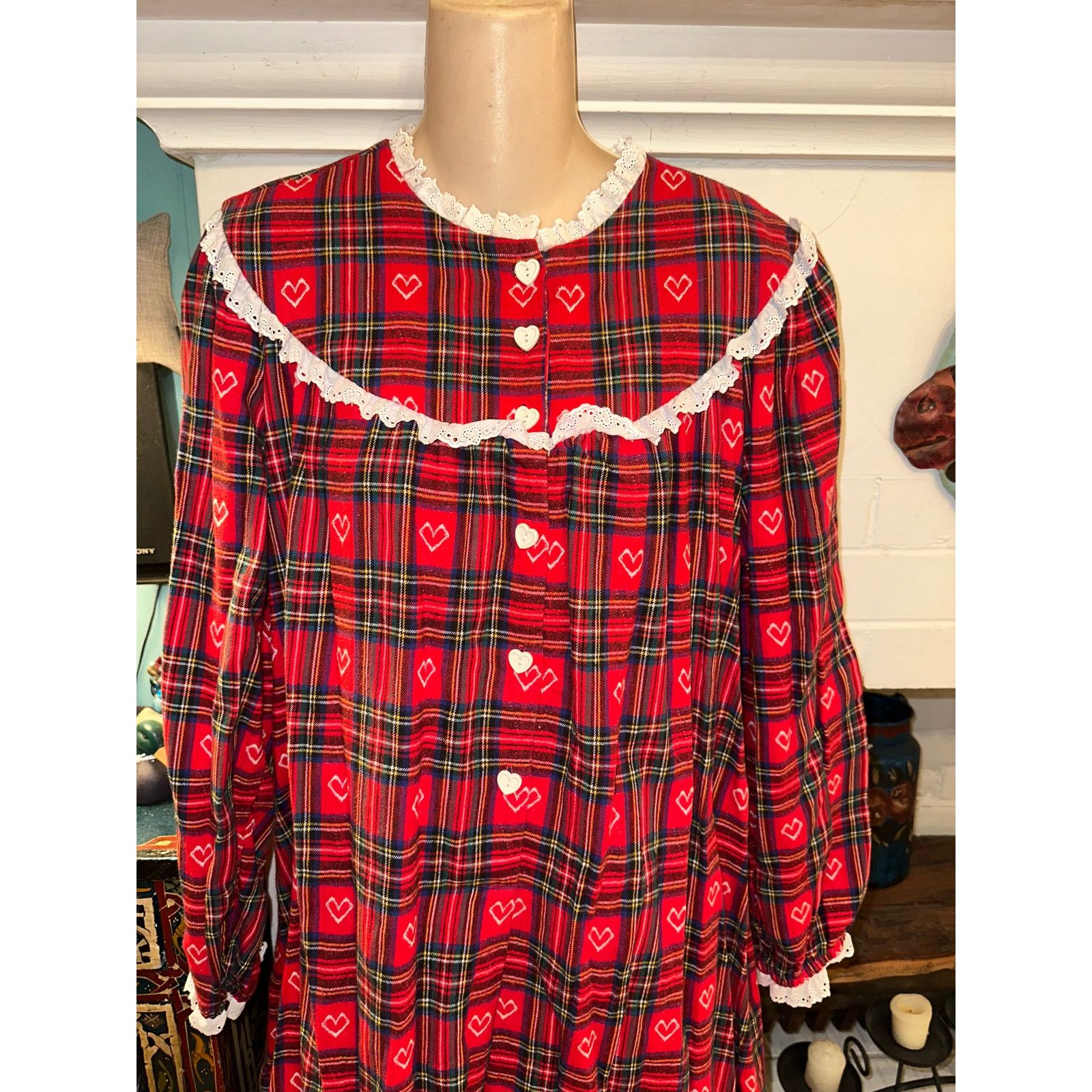 Other VINTAGE LANZ OF SALZBURG EILEEN WEST FLANNEL PLAID NIGHTGOWN Size ONE SIZE - 1 Thumbnail