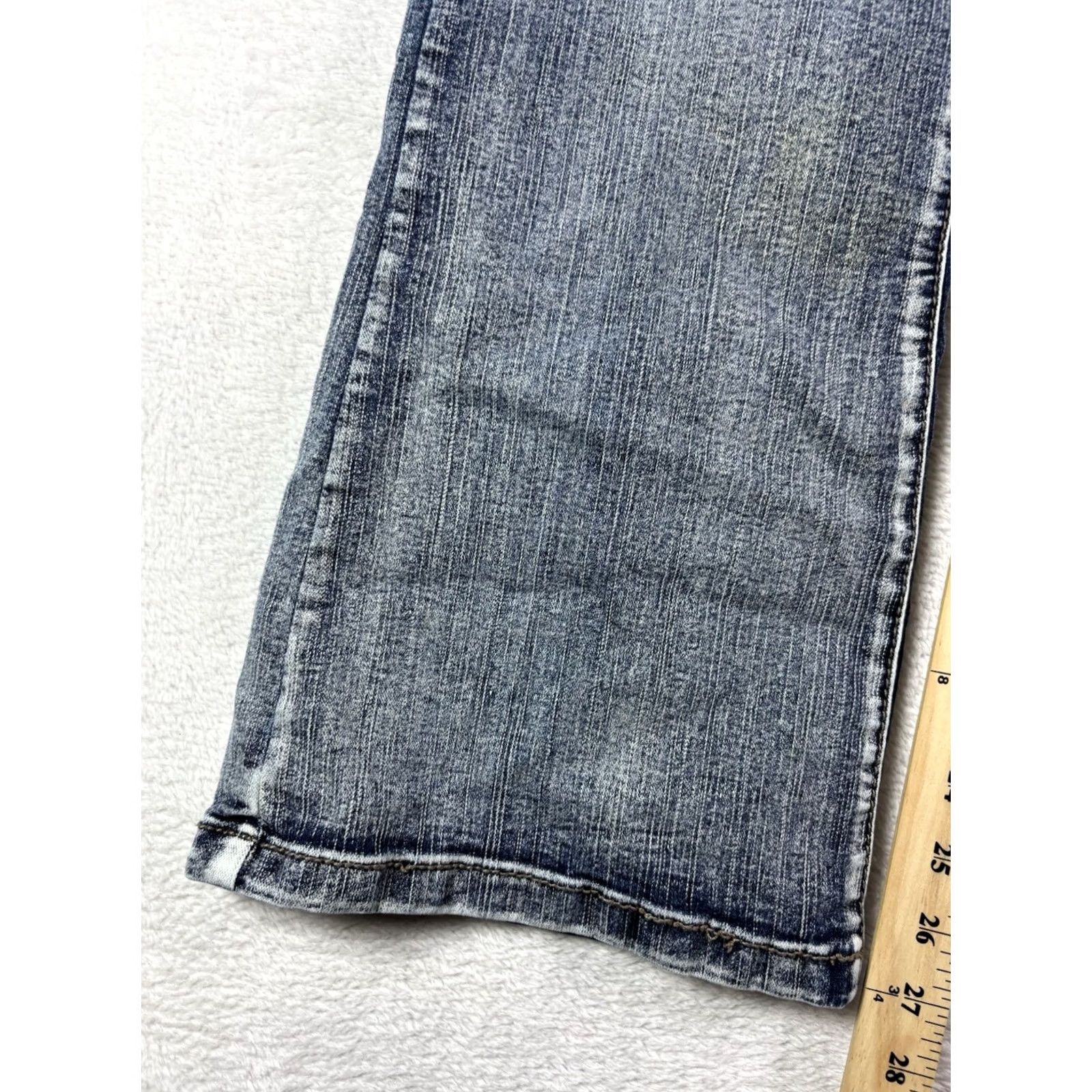 Vintage Flavour by Bubblegum Jeans Women 14P Flared Blue Wash Denim 5-Pocket Stretch Medium Wash Vintage: No 80s 90s Womens Size ONE SIZE - 4 Thumbnail