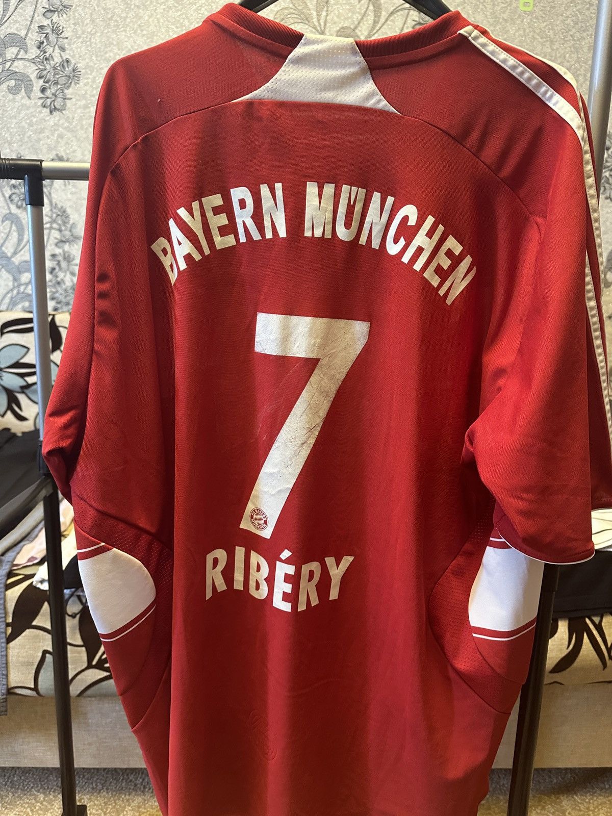 Adidas Bayern 2007 Football t Shirt Adidas Vintage Soccer RIBERY 7 Size US XXL / EU 58 / 5 - 8 Thumbnail