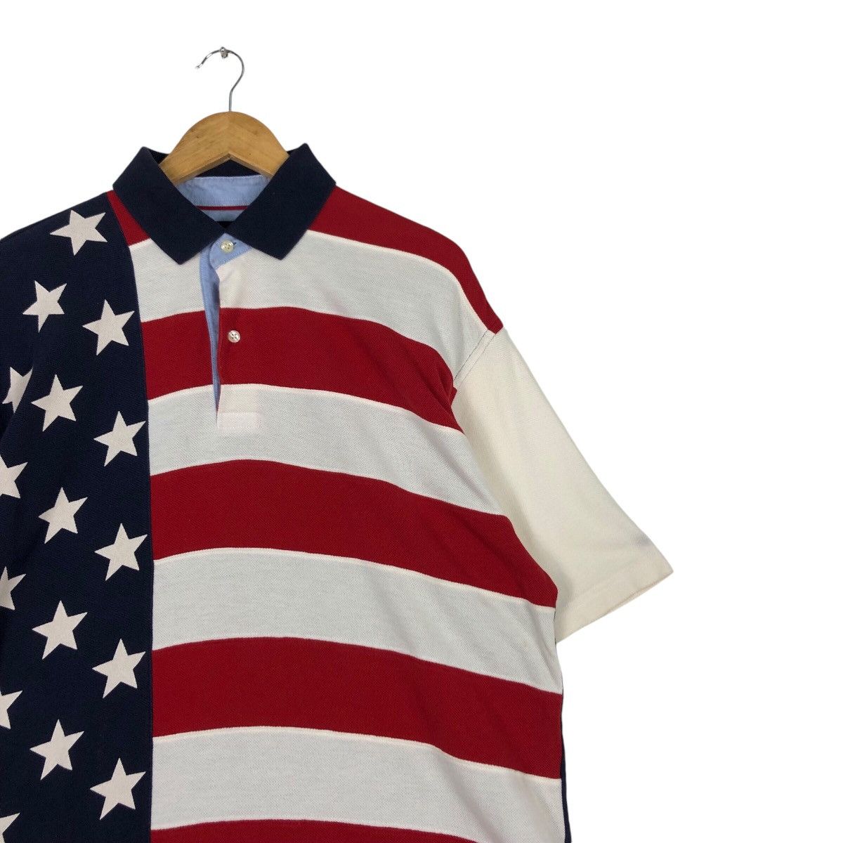 Japanese Brand × Tommy Hilfiger Tommy Hilfiger Polo Shirt Rare Design American Flag Size US L / EU 52-54 / 3 - 5 Thumbnail