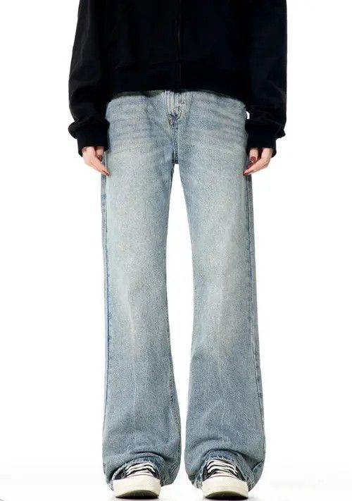 VIBE American light blue vintage washed flared casual jeans y2k Size US 32 / EU 48 - 6 Thumbnail