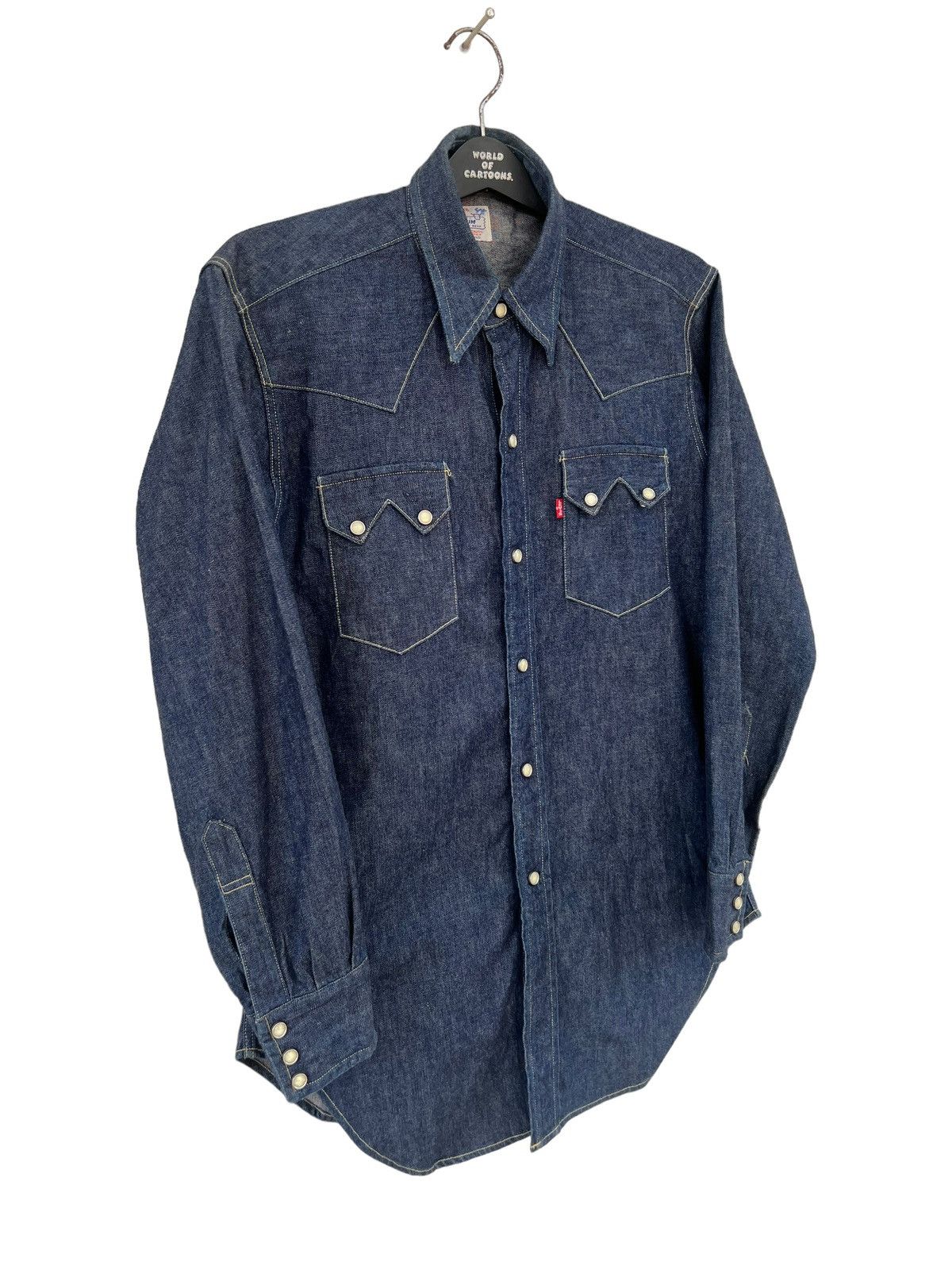 Levi's × Levi's Vintage Clothing Vintage 90s Levi’s LVC Big E Denim Western Shirt Short Horn Size US M / EU 48-50 / 2 - 11 Thumbnail