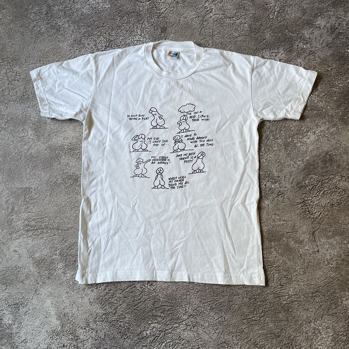 Vintage Vintage Y2K Graphic Tee Funny Slogan Print Indie Cream M Size US M / EU 48-50 / 2 - 3 Thumbnail
