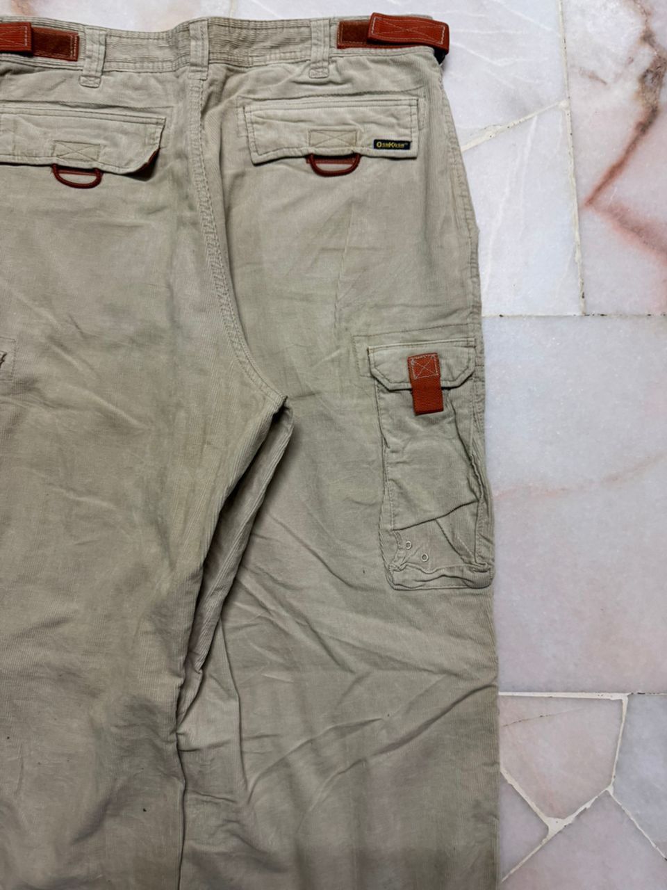 Oshkosh 💥90s Oshkosh Cordoroi Tactical Parachute Cargo Double Knee Size US 31 - 18 Thumbnail