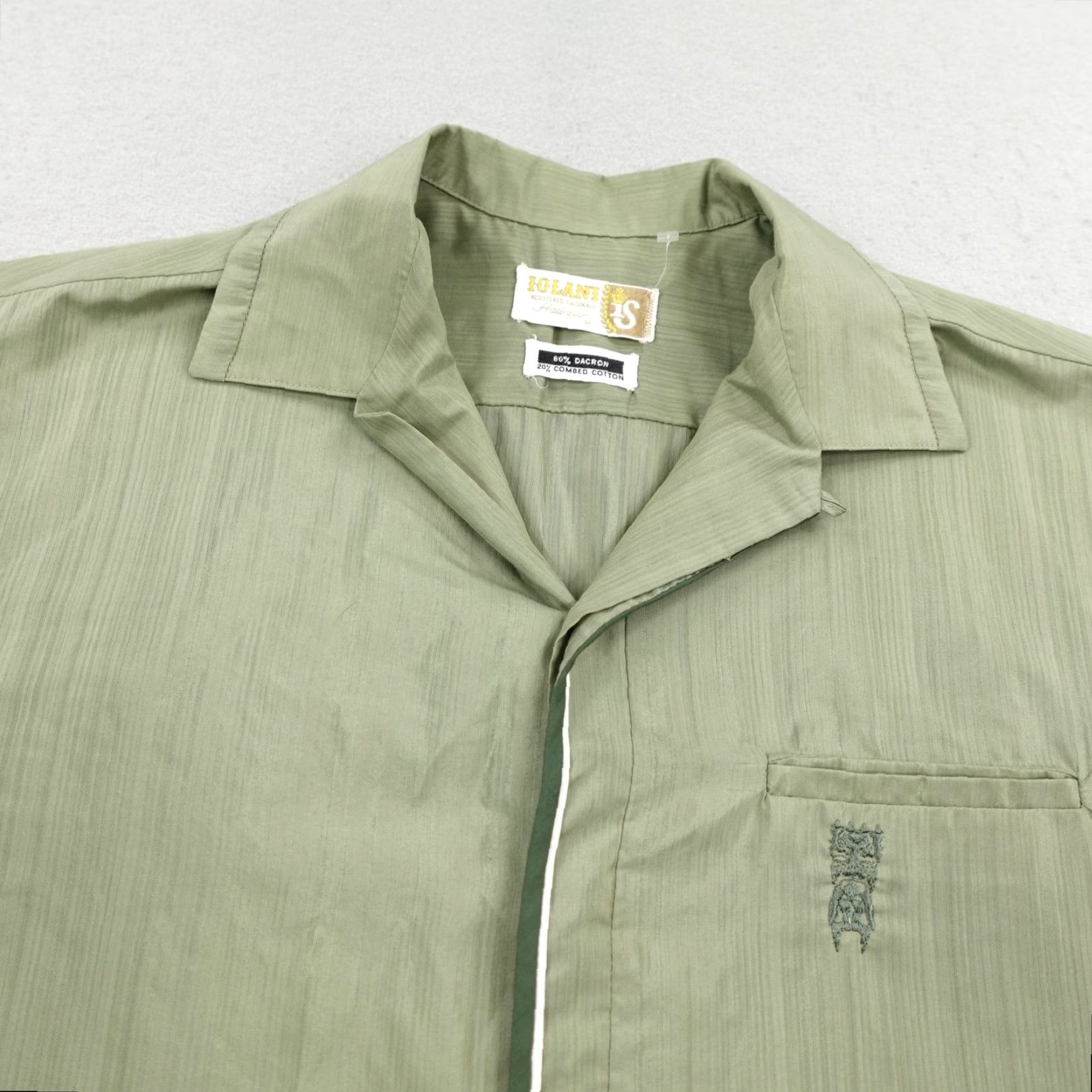 IOLANI Vintage Iolani Shirt Mens Medium Green Hawaiian Button Up Camp Aloha Tiki 60s Size US M / EU 48-50 / 2 - 2 Thumbnail