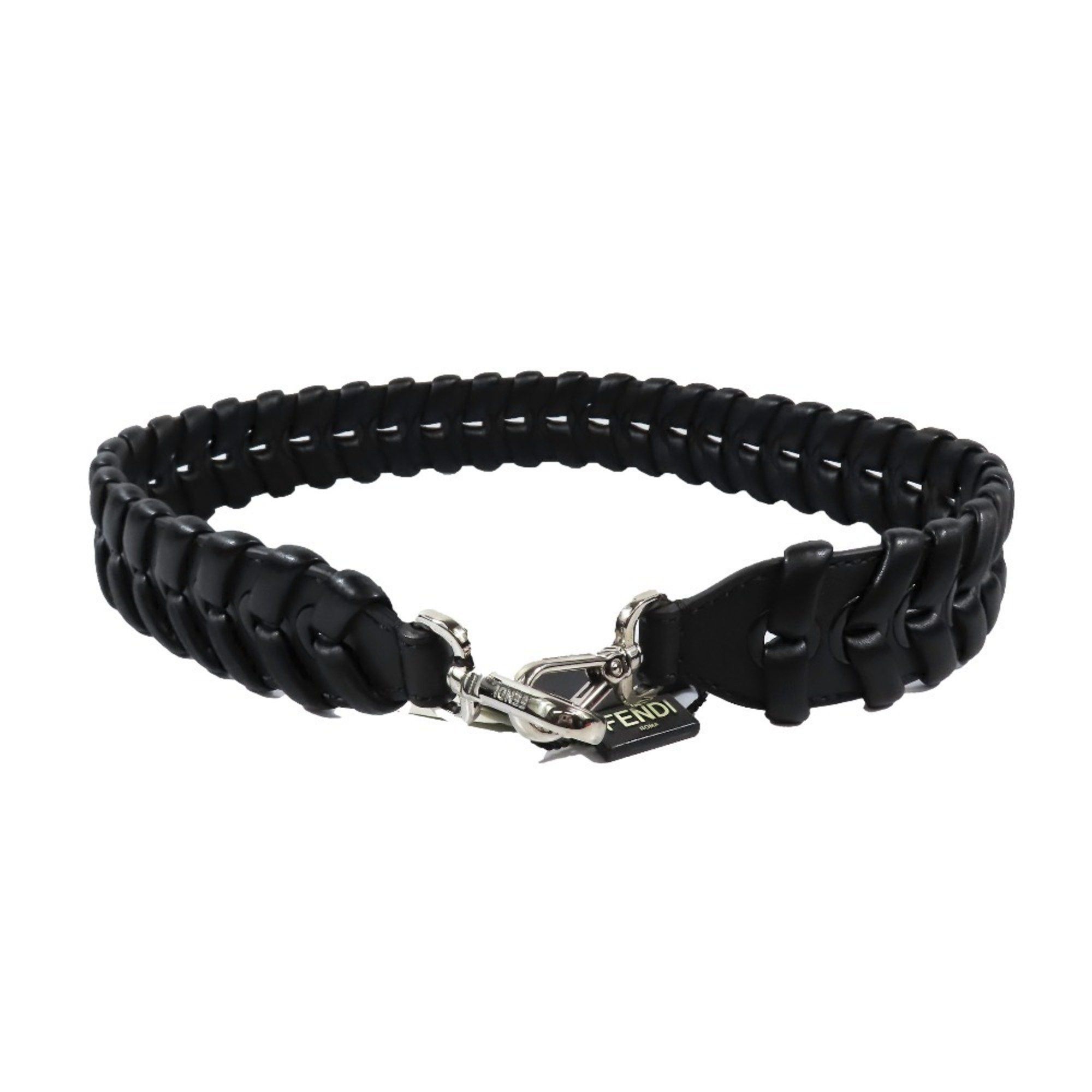Fendi Strap You Leather Chain Bag Shoulder Mesh Design Accessory Black Women's