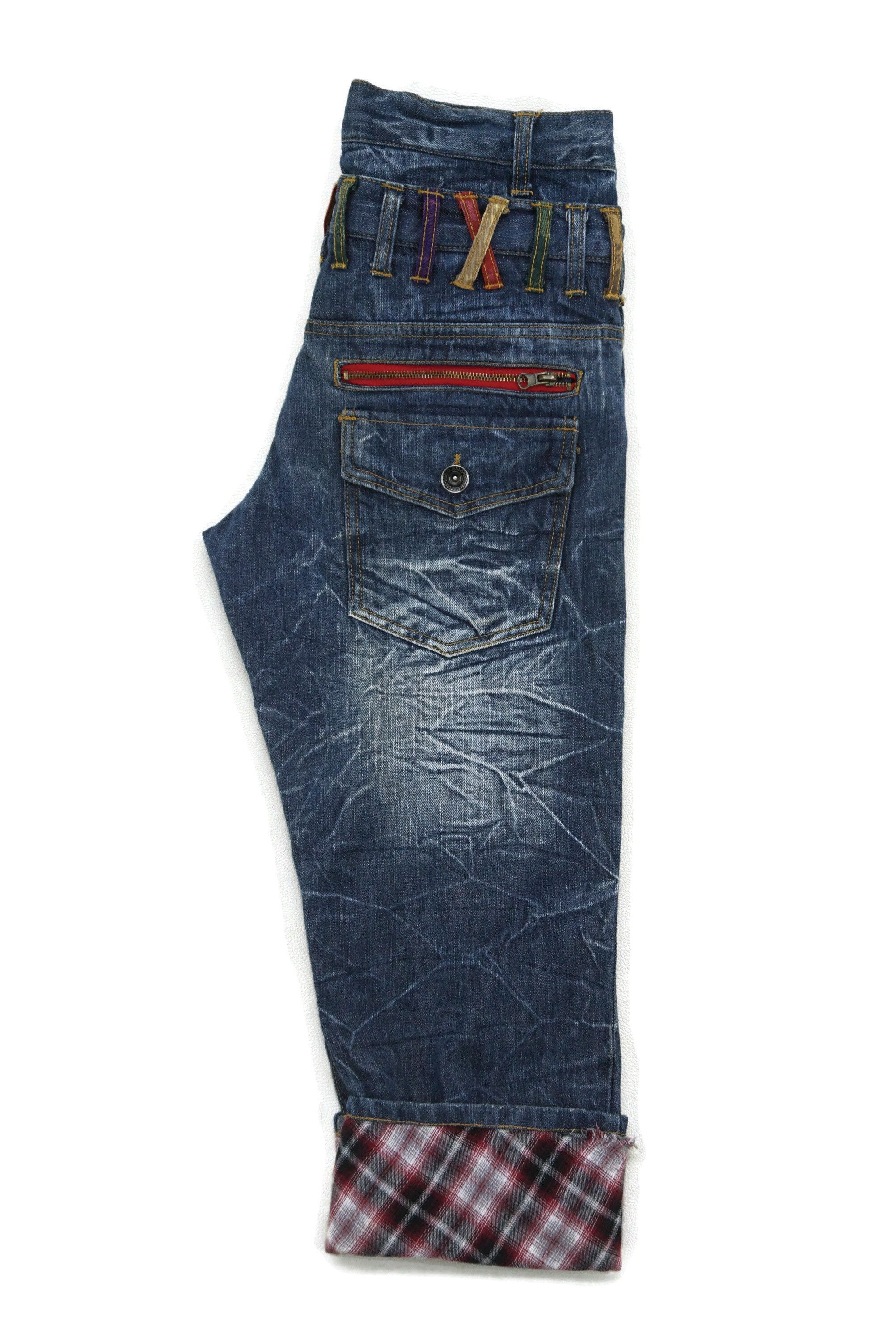 Japanese Brand Nylaus Jeans Size W31xL24.5 Double Waist Cropped Jorts Denim Size US 31 - 4 Thumbnail