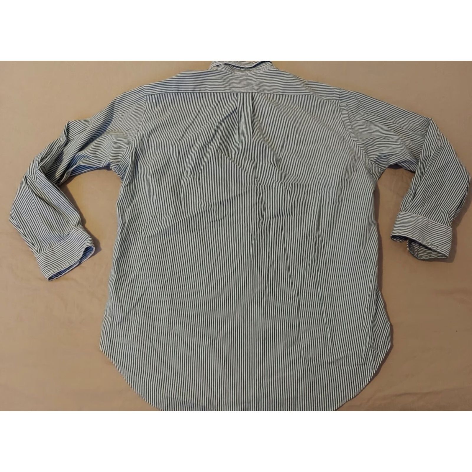 Polo Ralph Lauren Polo Ralph Lauren Dress Shirt Mens Button-Up 16 32 33 Green Stripes Cotton Long Sleeve 16 Size Regular Shirt Mens Green Stripes Cotton Shirt Size 42R - 5 Thumbnail