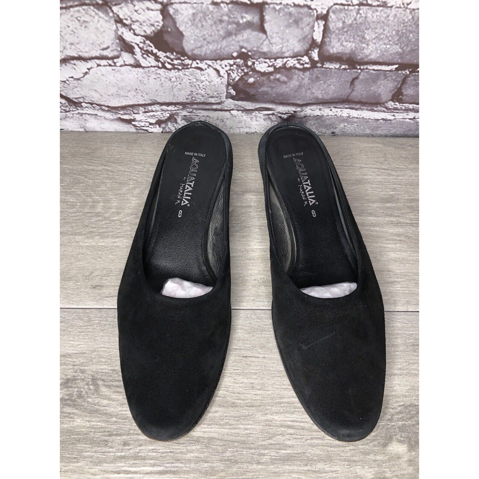 Aquatalia Aquatalia Black Suede Leather Low Heel Closed Mules Shoes Wo Size US 8 / IT 38 - 2 Thumbnail