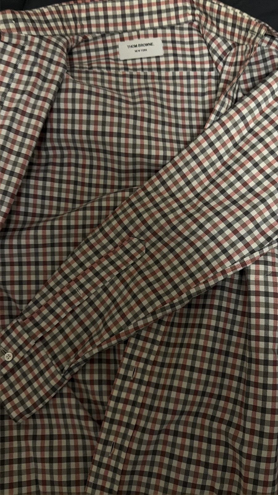 Thom Browne Thom Browne Check Button-Up Shirt (Red/Grey/White) Size US S / EU 44-46 / 1 - 4 Thumbnail