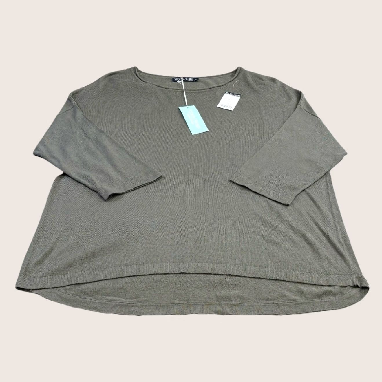 Vintage Woolovers Jumper XL Womens Khaki 1/2 Sleeve New With Tags BNWT Pullover Casual Winter Autumn Spring Summer Size XL / US 12-14 / IT 48-50 - 1 Thumbnail