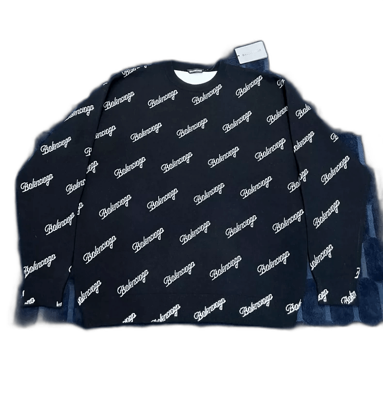 Balenciaga Balenciaga Black and White Logo Sweater Size M / US 6-8 / IT 42-44 - 1 Thumbnail