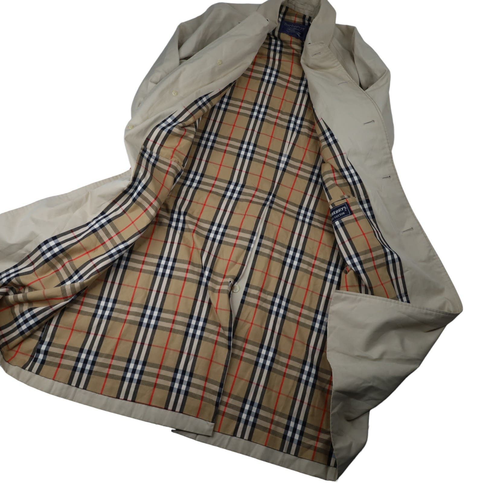 image of Burberry London Classic Nova Print Trench Coat in Tan, Men's (Size XL)