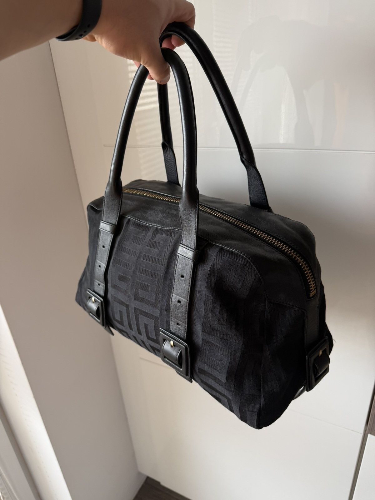 Givenchy Givenchy Black Signature Canvas Leather Boston Monogram Bag Size ONE SIZE - 3 Thumbnail