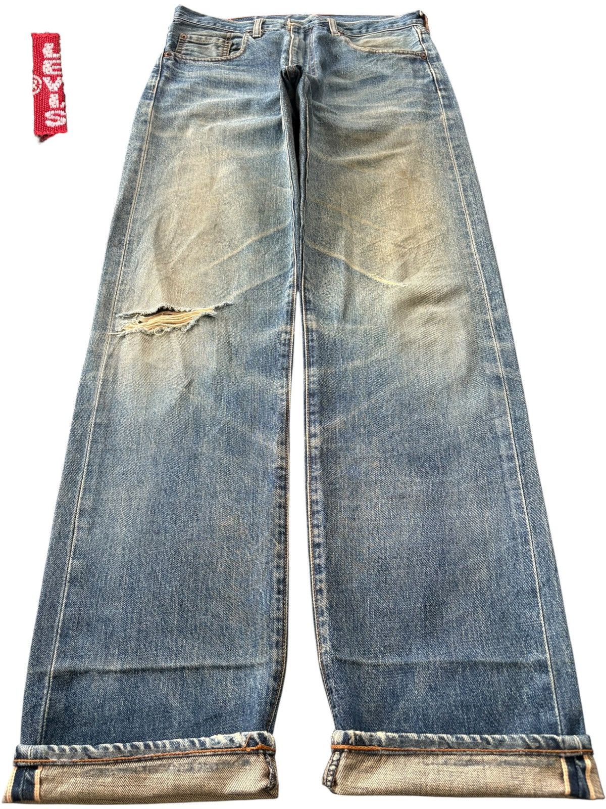 Levi's Vintage 80s Levis 502 Big E Selvedge Mud Wash Baggy Jeans Size US 32 / EU 48 - 1 Thumbnail