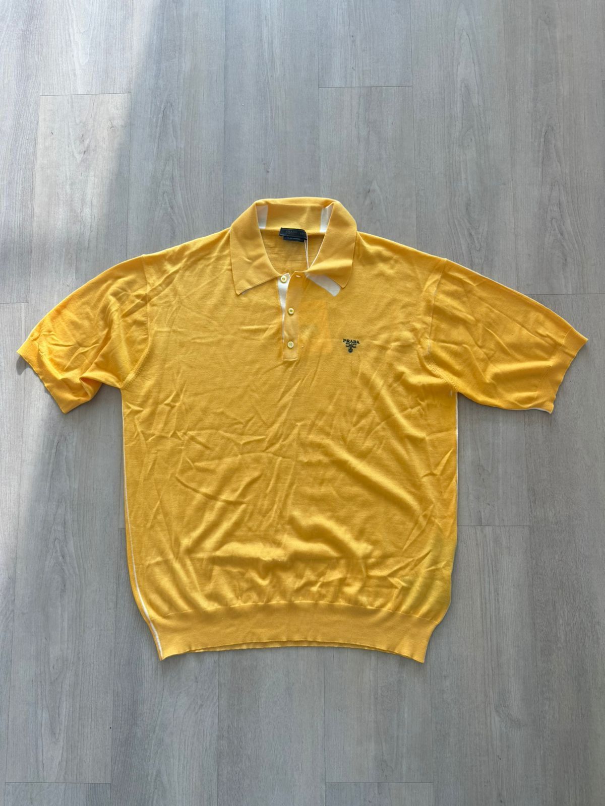 Prada Wool And Cashmere Polo Shirt In Yellow