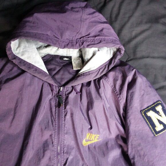 Nike Vintage 90s Nike Big Swoosh Hooded Jacket Coat Size US XL / EU 56 / 4 - 1 Thumbnail