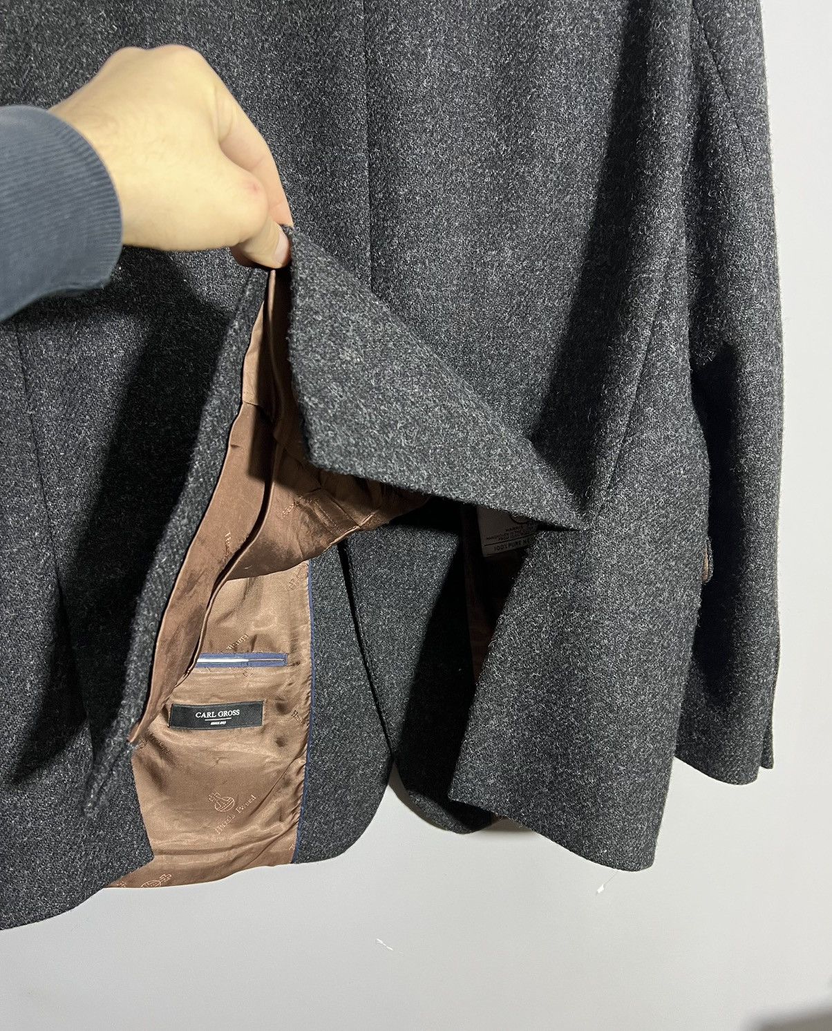 Harris Tweed × Vintage Vintage Harris Tweed Dark Gray Classic Blazer Two Button Size US XL / EU 56 / 4 - 19 Thumbnail