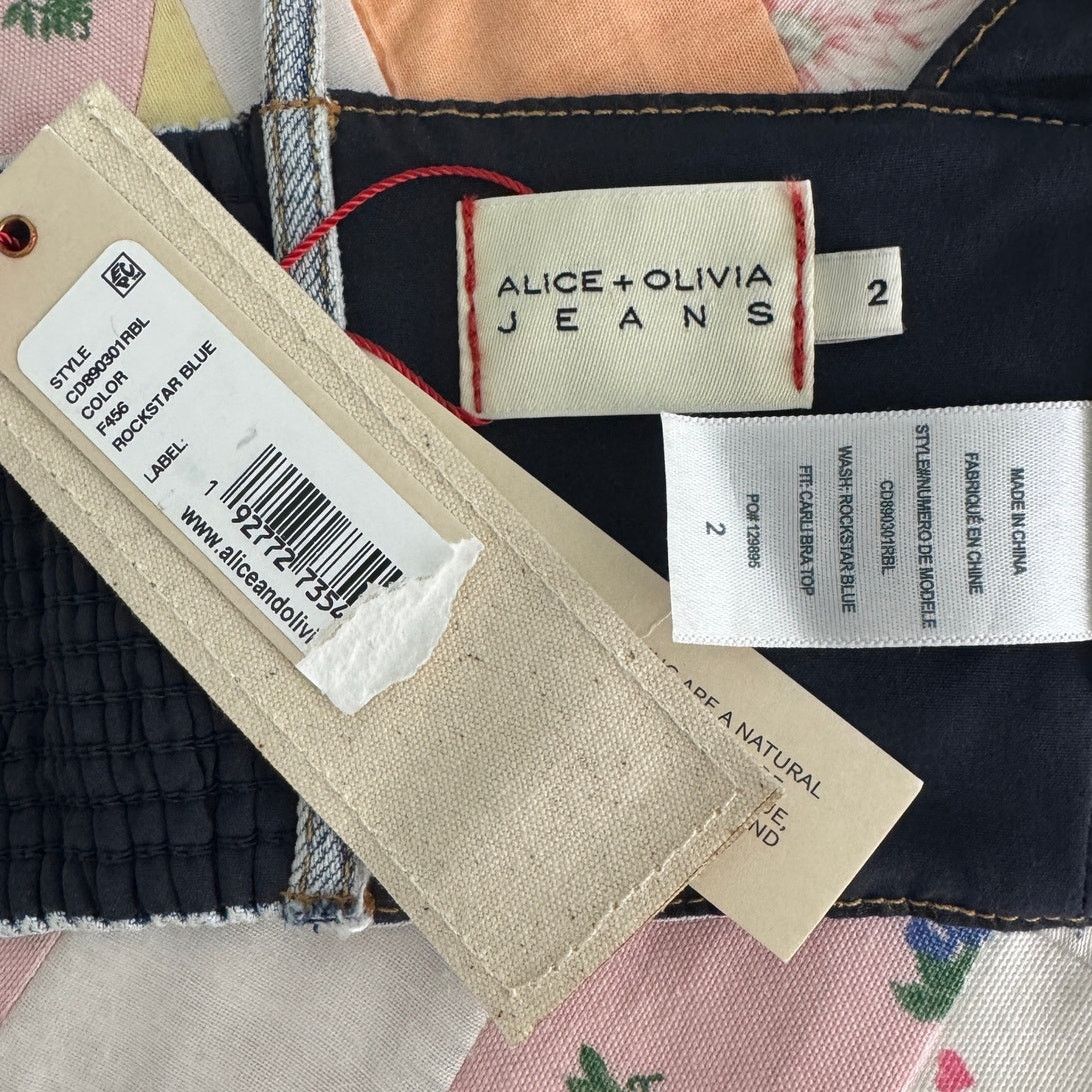 Alice + Olivia Alice + Olivia Carli Denim Bra Top Rockstar Blue jean size 2 Size XS / US 0-2 / IT 36-38 - 11 Thumbnail