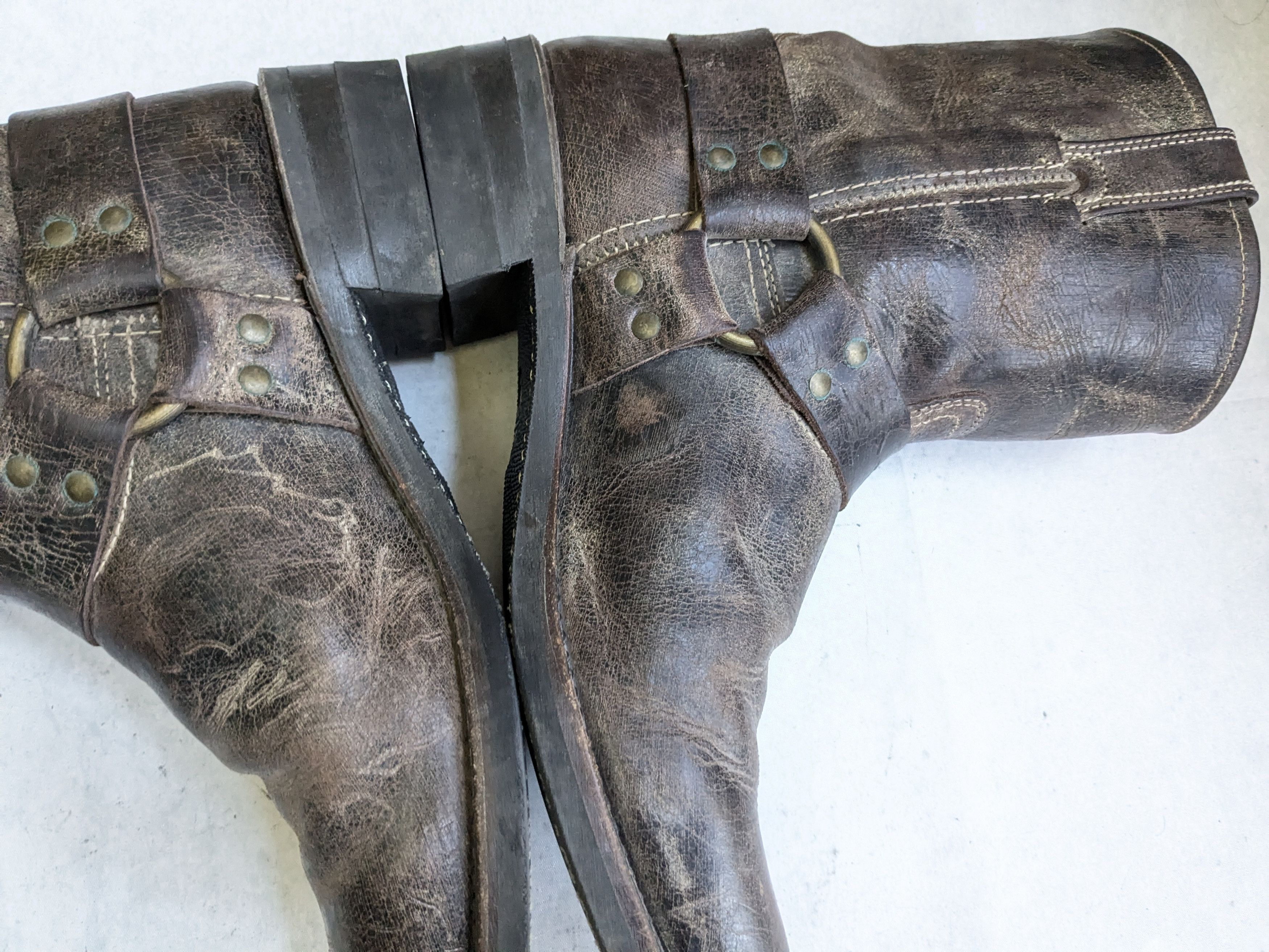 Frye Frye Harness Boots Brown Leather 11 M Leather Buckle Size US 11 / EU 44 - 16 Thumbnail