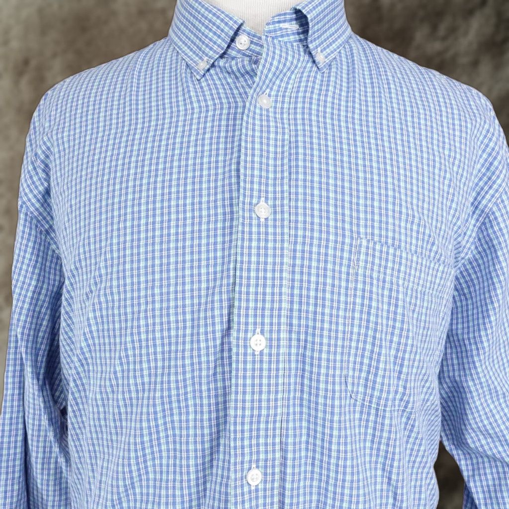 Cremieux Daniel Cremieux Shirt Mens 2XL Blue Check Long Sleeve Button Down Tencel Lyocell Size US XXL / EU 58 / 5 - 1 Thumbnail