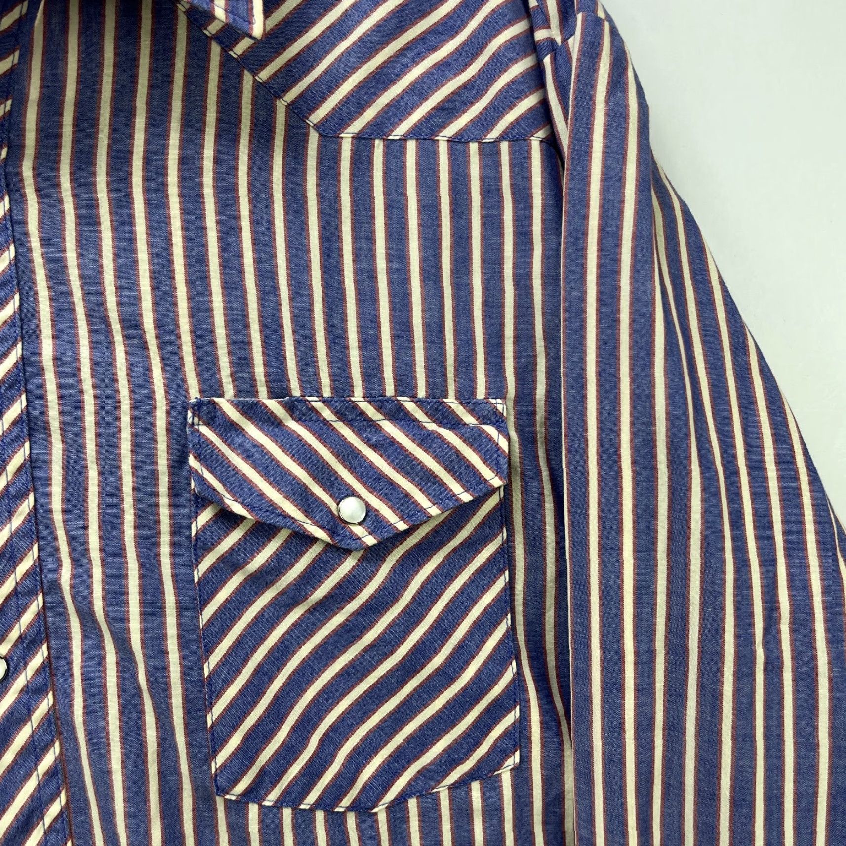 Wrangler VINTAGE Western Wrangler Pearl Snap Long Sleeve Shirt 2XL Mens Blue 90s Size US XXL / EU 58 / 5 - 3 Thumbnail