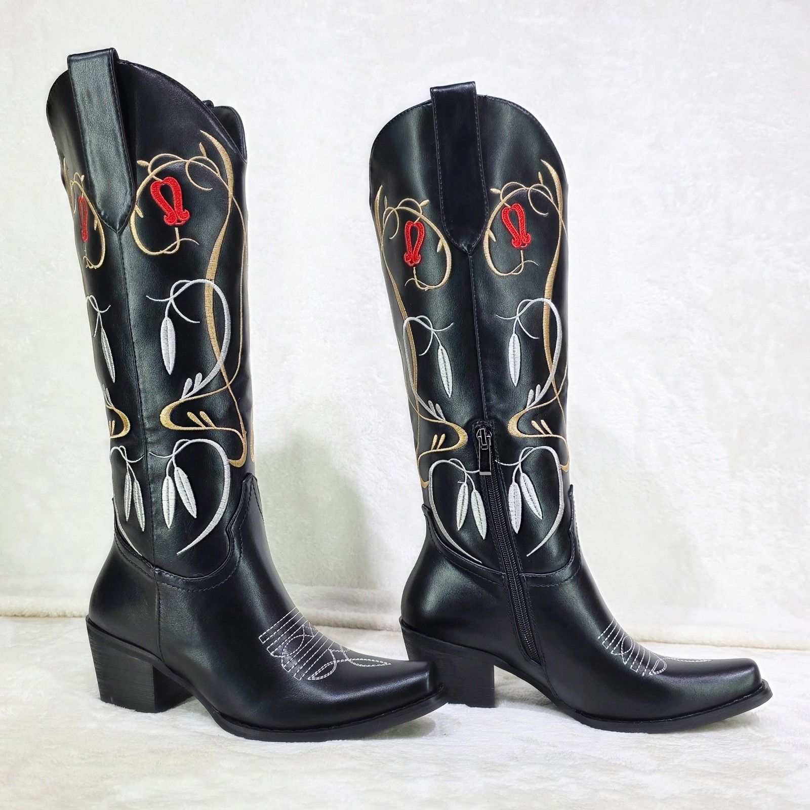 Other Lily Bell Embroidery Country Western Cowgirl Calf Knee Boots Size US 8 / IT 38 - 5 Thumbnail