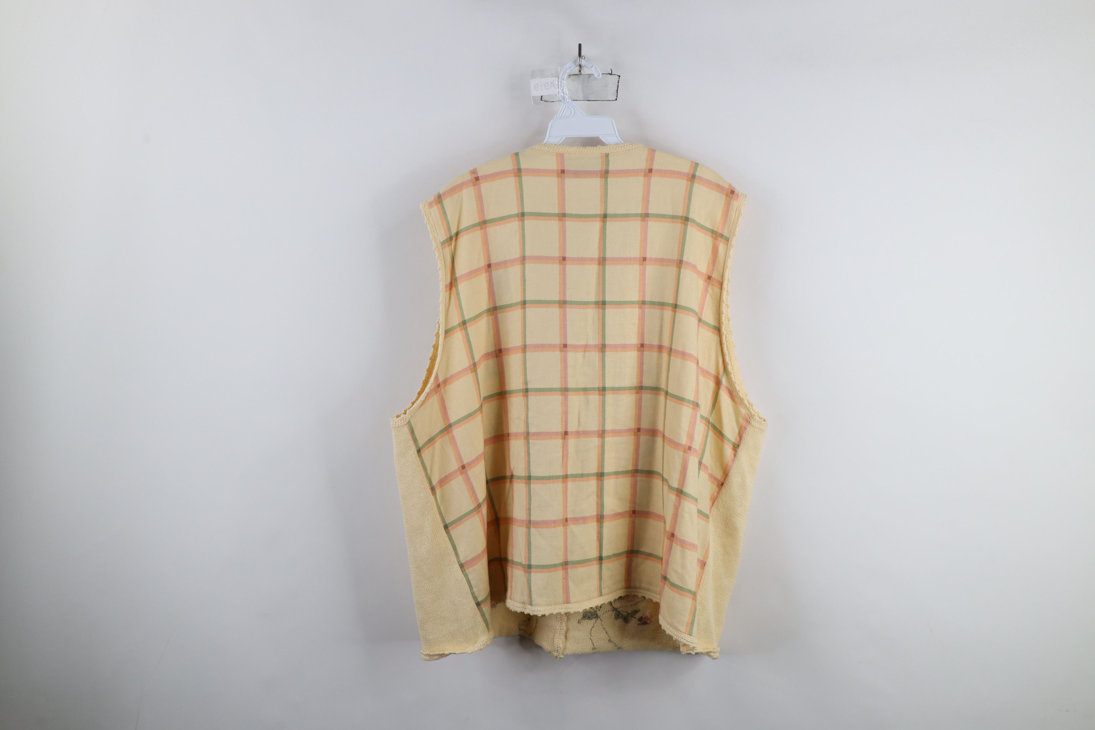 Vintage Vintage 90s Country Primitive Flower Knit Sweater Vest Size XXL / US 16-18 / IT 52-54 - 13 Thumbnail