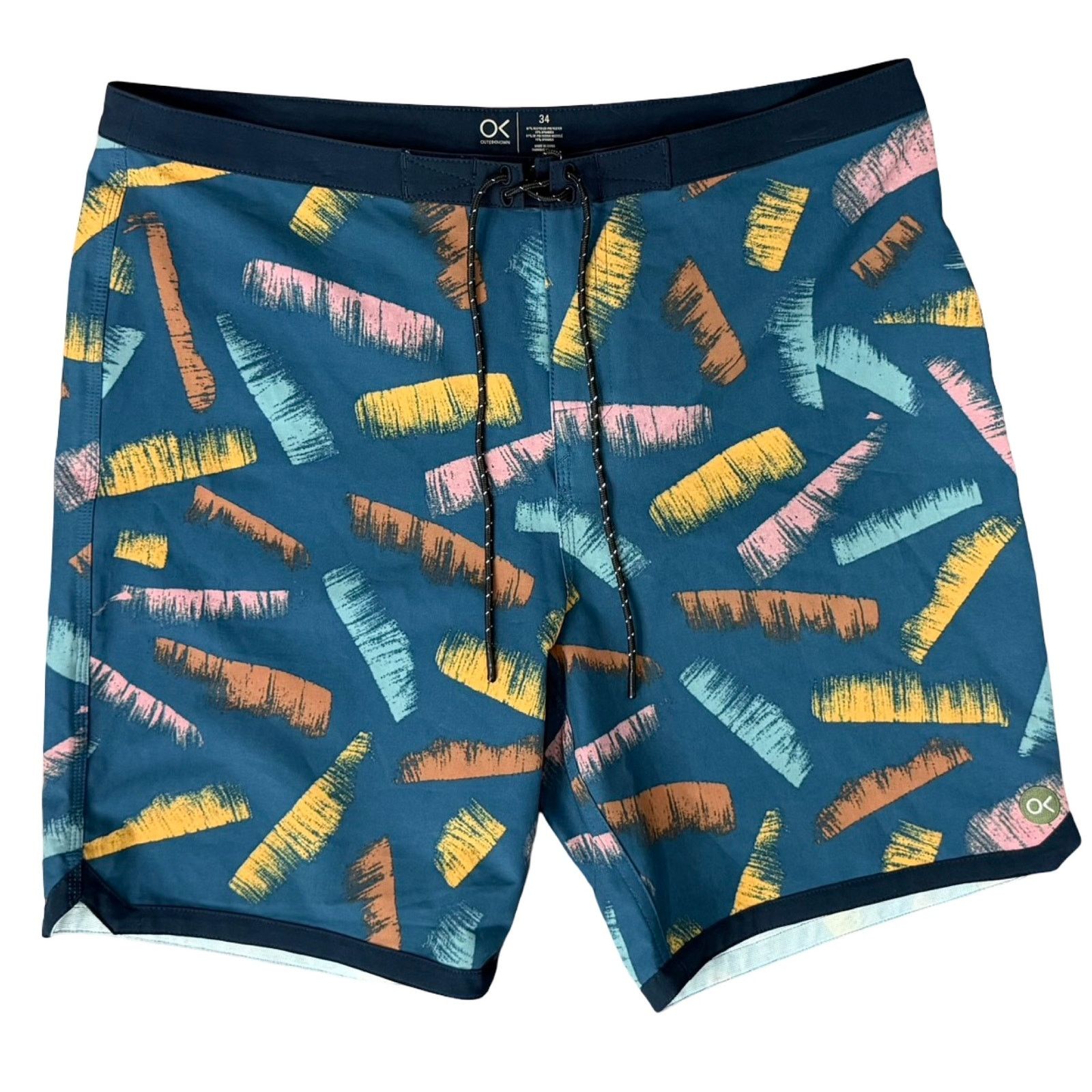 Outerknown Outerknown Blue Orange Brush Strokes Swim Shorts Trunks 34 Size US 34 / EU 50 - 2 Thumbnail