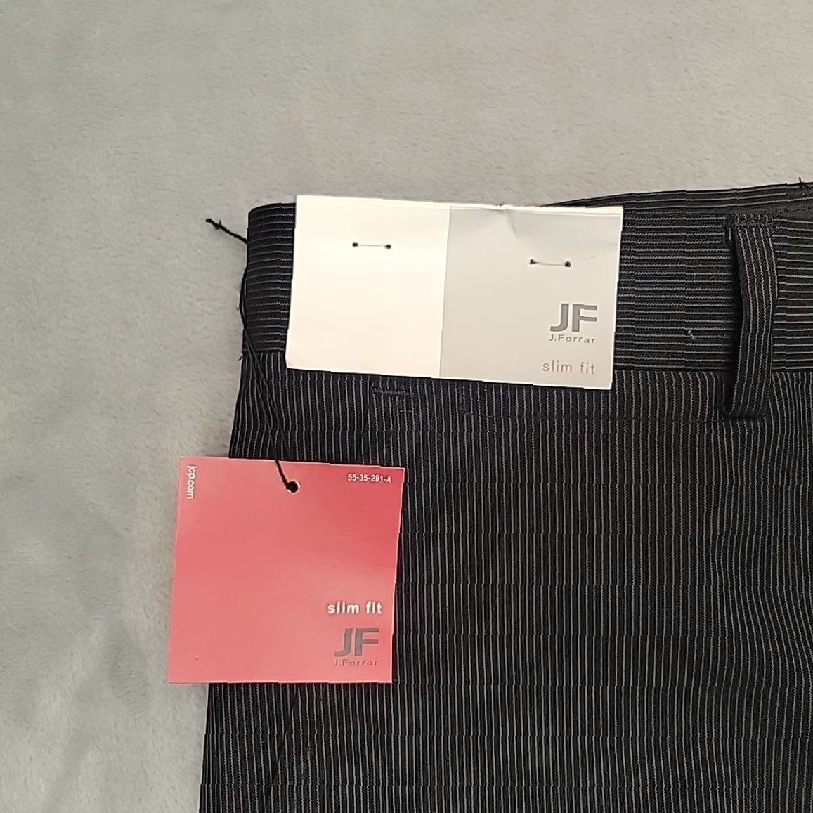 Vintage J. Ferrar Dress Pants Mens 32x32 Black Gray Stripe Flat Front Slim Fit Business Pants Size US 32 / EU 48 - 4 Thumbnail