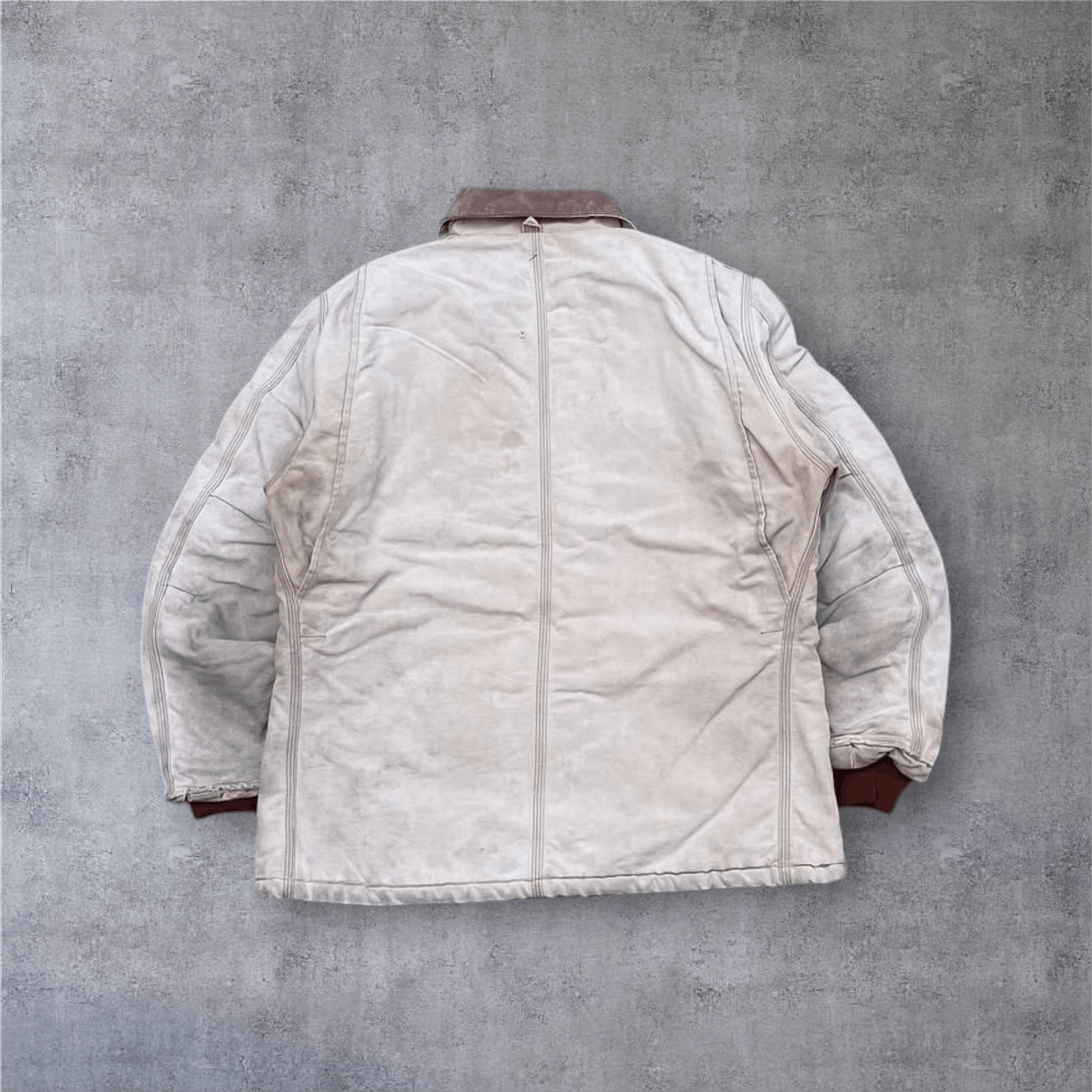 Carhartt × Vintage 90's Sunfade Carhartt Arctic Quilted Lined Denim Jacket Size US L / EU 52-54 / 3 - 3 Thumbnail
