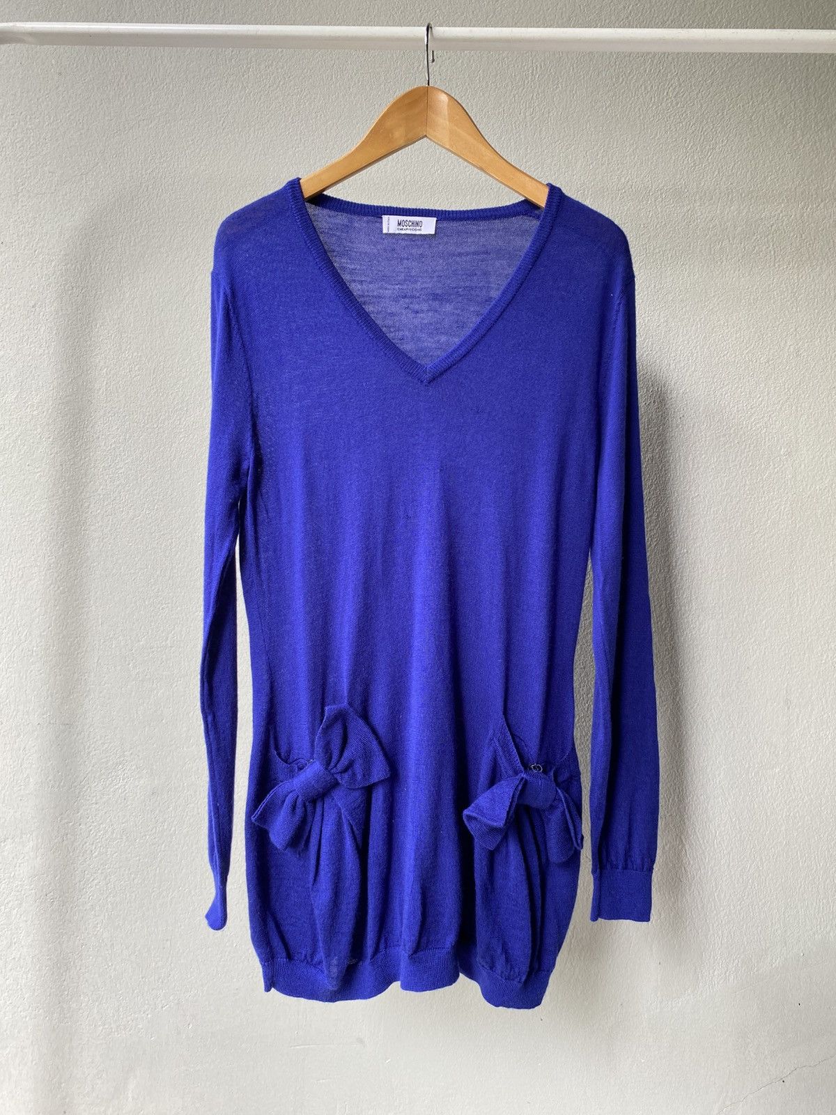 Moschino Moschino Blue Long-Sleeve Knitted dress Size S / US 4 / IT 40 - 3 Thumbnail