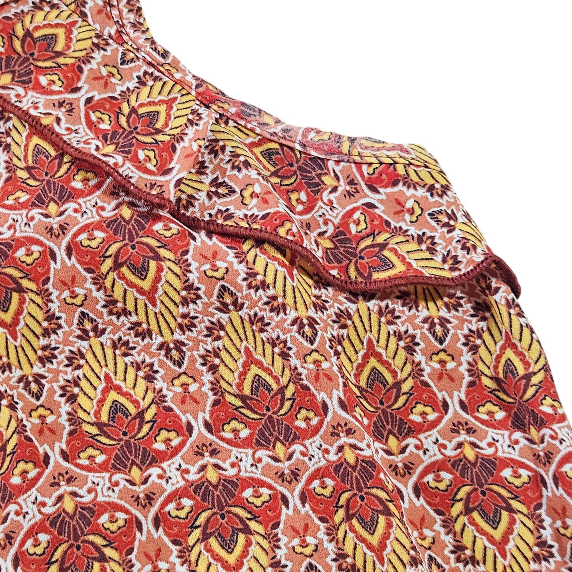 Other Lily White Boho Print Sleeveless Ruffle Tank Top M – Festiva Size M / US 6-8 / IT 42-44 - 6 Thumbnail