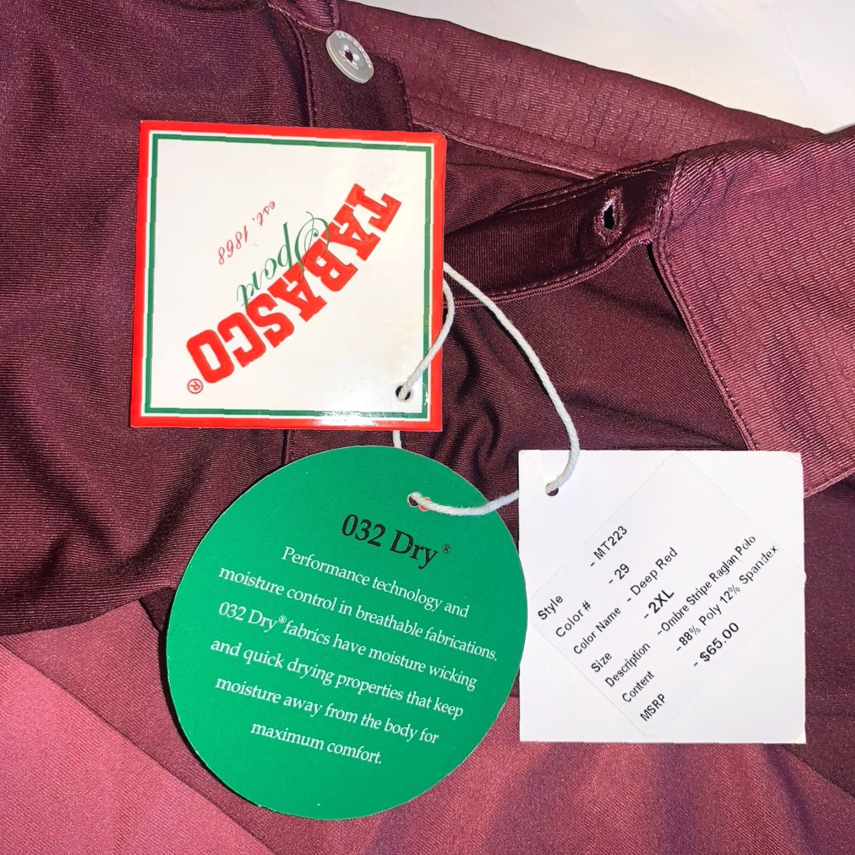 Vintage TABASCO Polo Shirt 2XL Red Ombre Stripe Short Sleeve Collared Button 2192 Mens Size US XXL / EU 58 / 5 - 4 Thumbnail