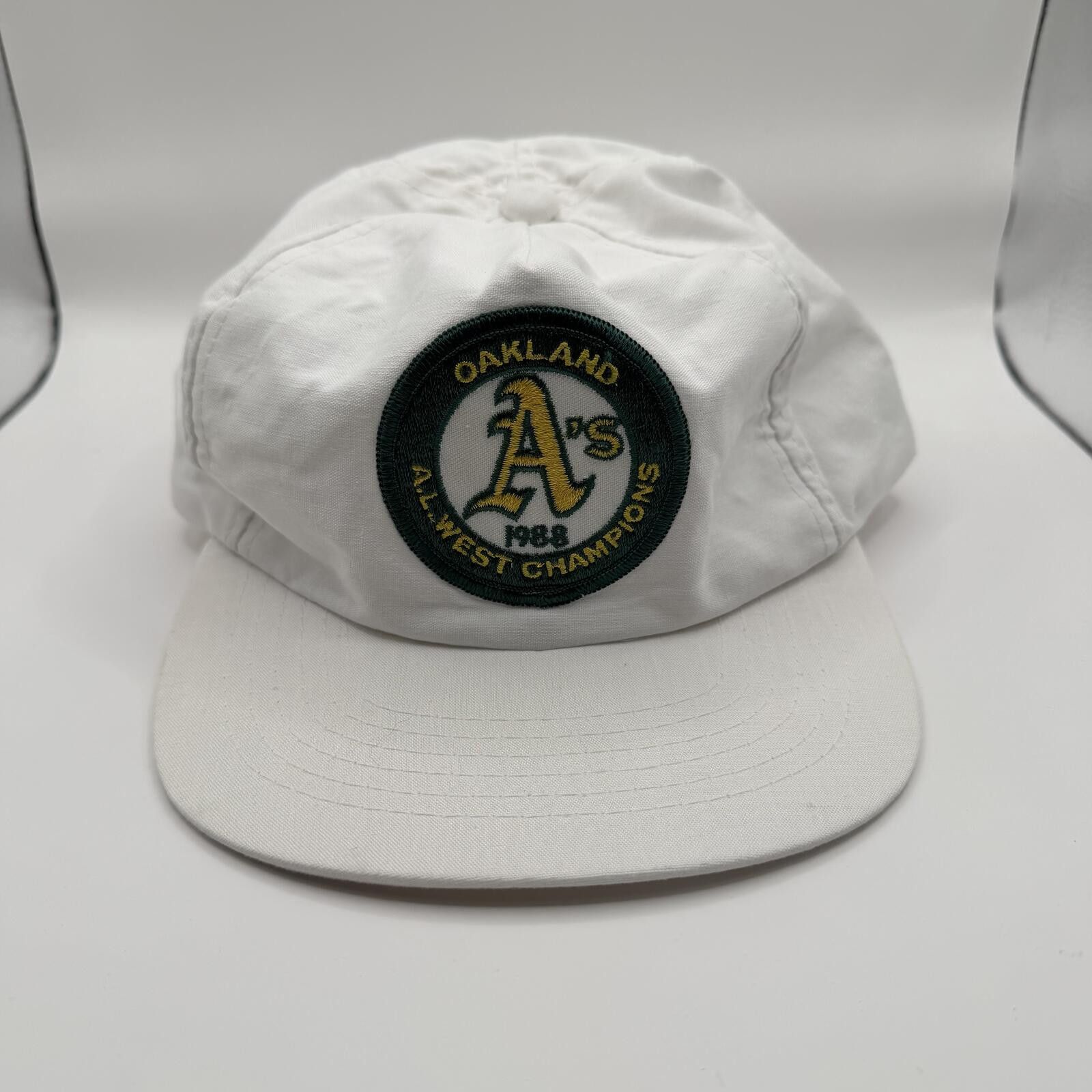 MLB MLB Hat White VTG Oakland Athletic 1988 A.L West Champions Size ONE SIZE - 1 Thumbnail