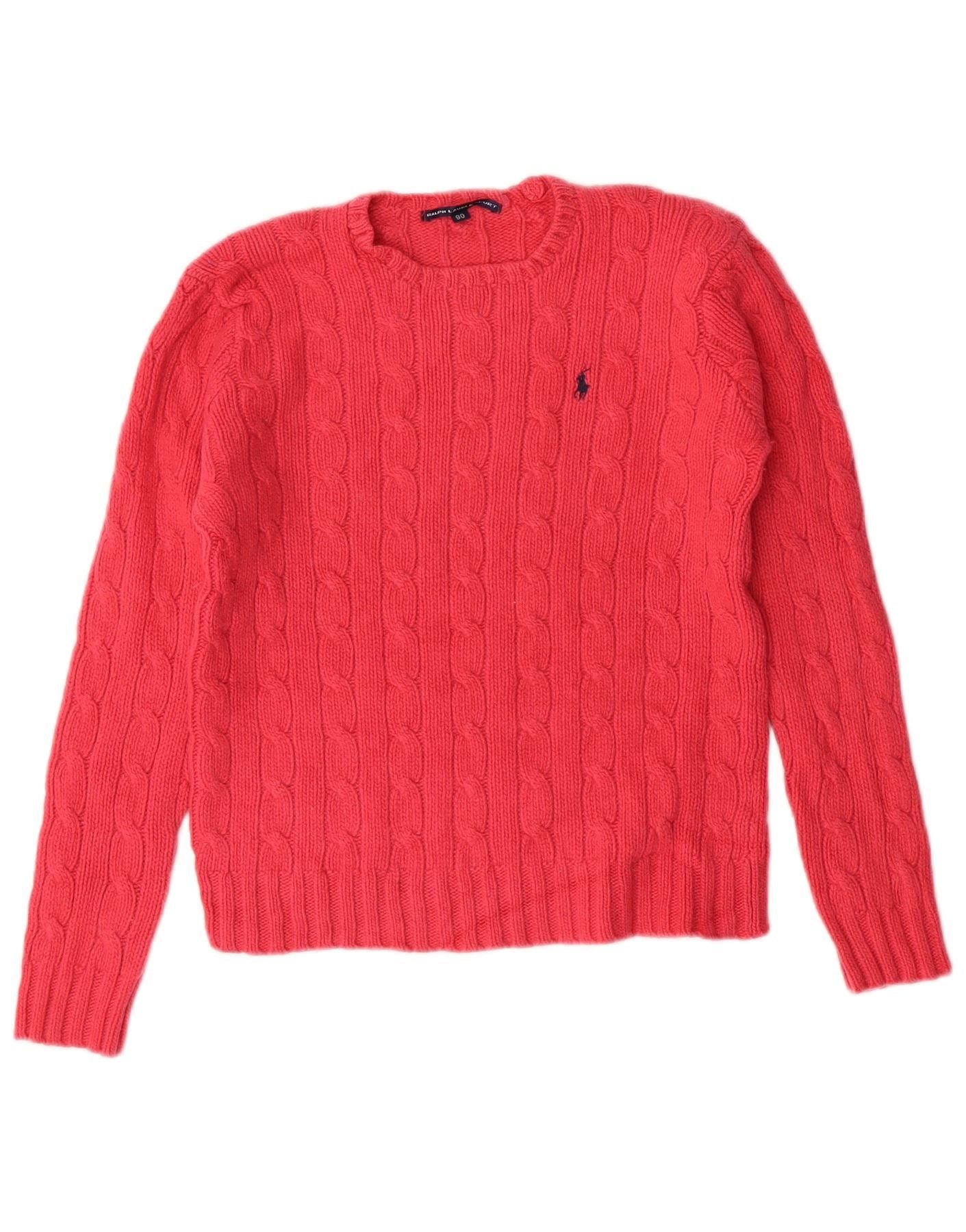 Ralph Lauren Girls Crew Neck Jumper Sweater 9-10 Years Pink Size ONE SIZE - 1 Thumbnail