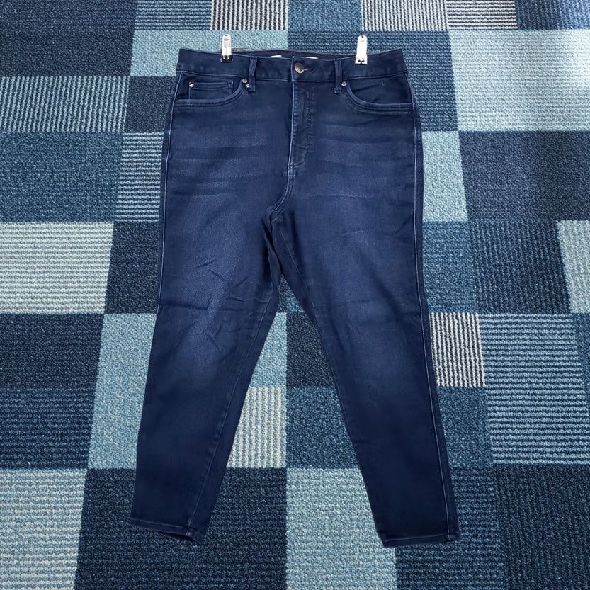 Vintage Seven7 Jeans Womens Blue Skin Fit Denim High Rise Ankle Stretch Dark Wash Size 16 Size 38" / US 16 / IT 52 - 1 Thumbnail