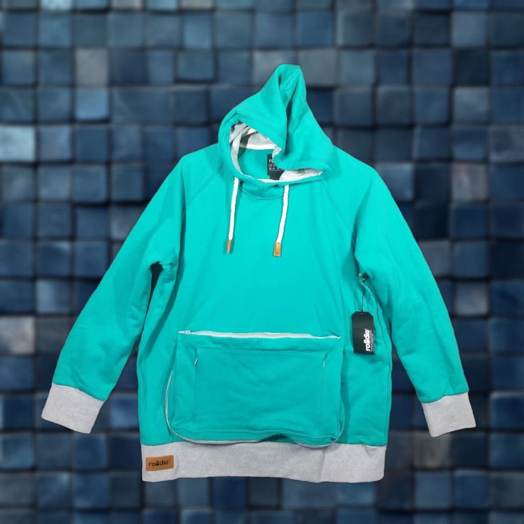 Vintage VINTAGE Roodie Pet Pouch Hoodie Cat Dog Chihuahua Holder Sweatshirt XXL Teal Womens Activewear Size XXL / US 16-18 / IT 52-54 - 1 Thumbnail