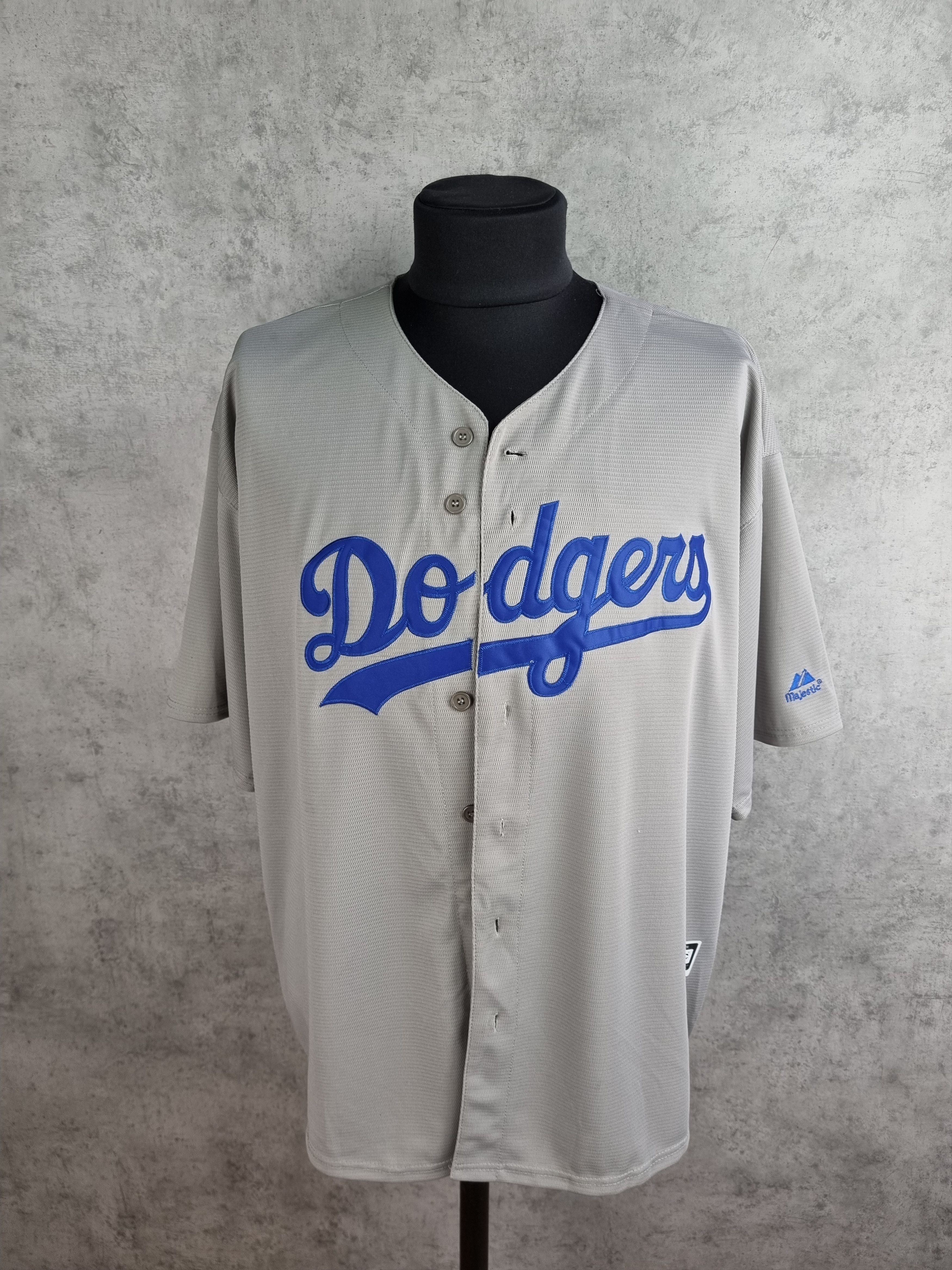 image of La Dodgers Cody Bellinger Majestic Buttons Up Jersey in Grey, Men's (Size 2XL)