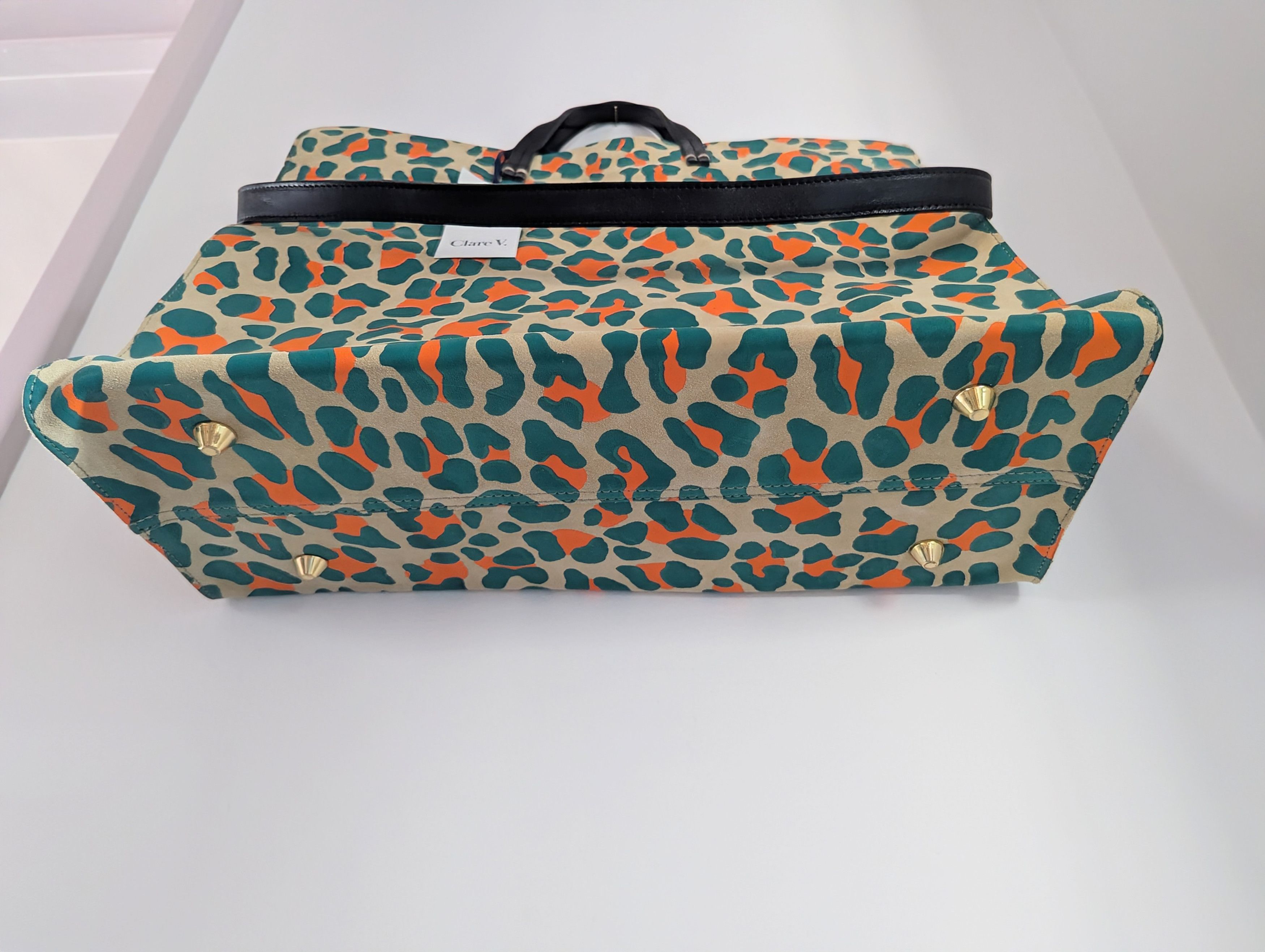 Clare V. Clare V. Simple Cheetah Animal Leopard Tote Bag Neon Cat Size ONE SIZE - 8 Thumbnail