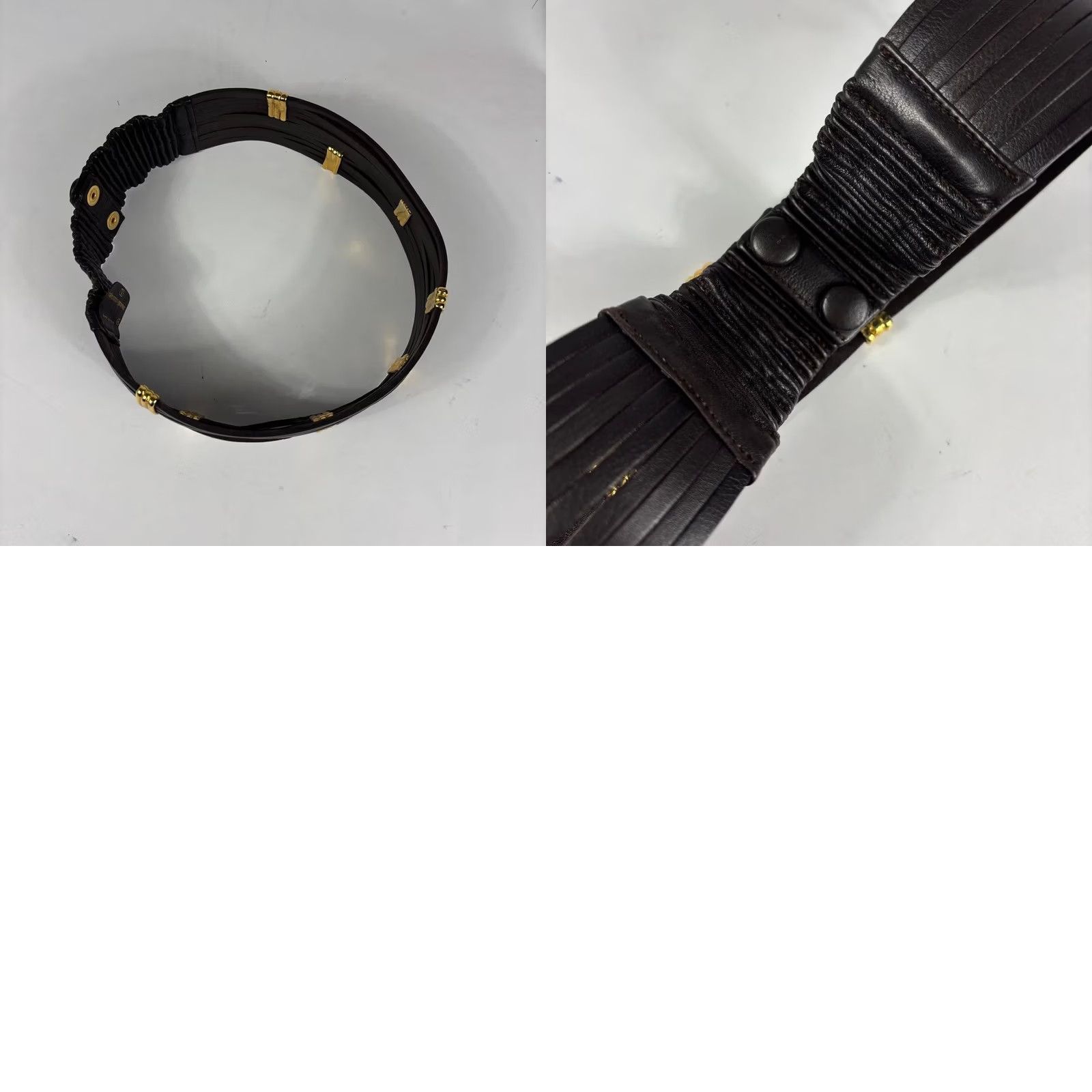 Valentino Valentino Women Belt Garavani Leather Gold Dark Brown Limited Edition VHTF Popul Size ONE SIZE - 8 Thumbnail