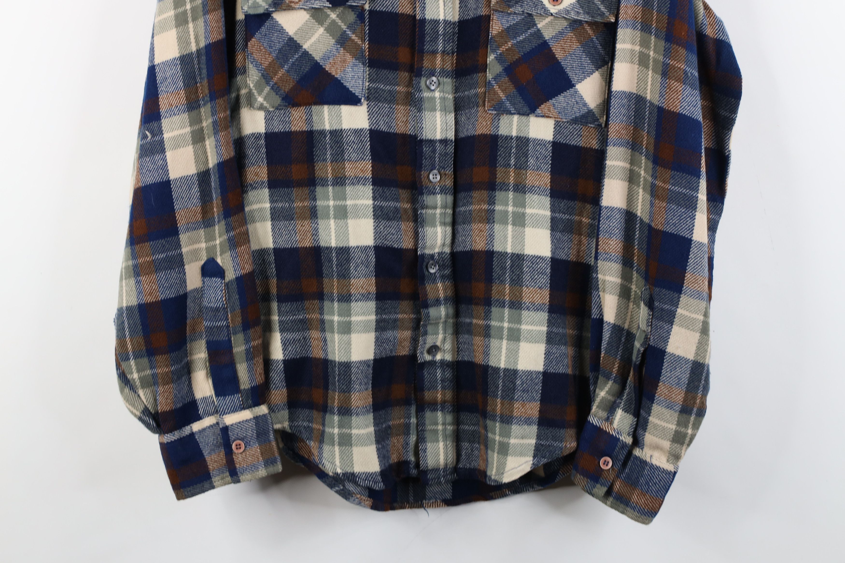 Vintage Vintage 70s Streetwear Knit Flannel Board Button Shirt Size US M / EU 48-50 / 2 - 3 Thumbnail