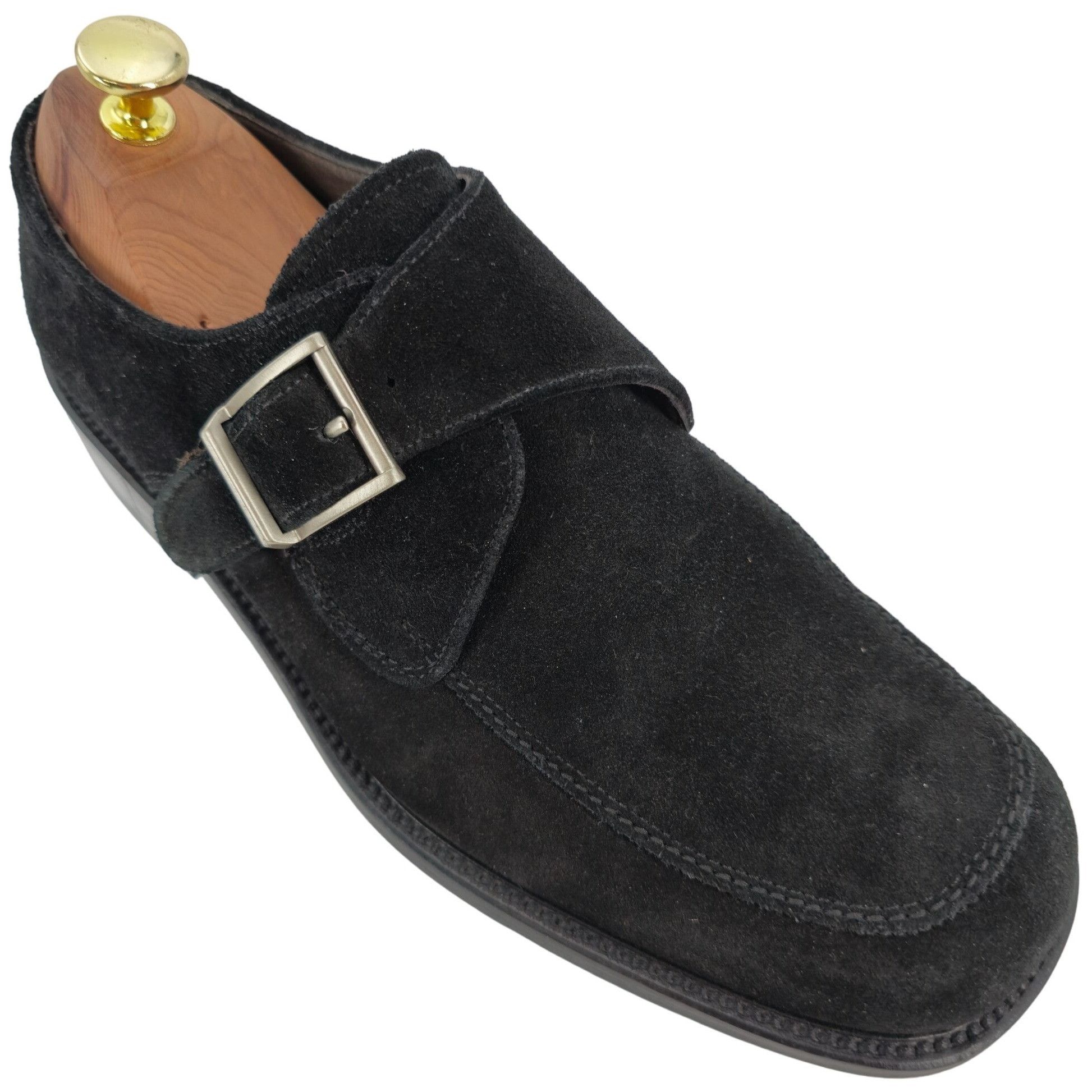 Bally Vintage Bally Italy Monk Strap Loafers Mens 8.5D Black Suede Size US 8.5 / EU 41-42 - 1 Thumbnail