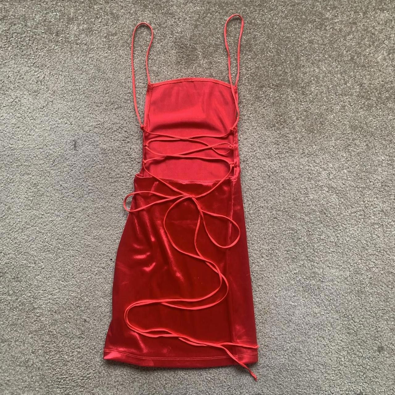 Designer Super Sexy Thrifted Satin Red Dress Size XS / US 0-2 / IT 36-38 - 3 Thumbnail