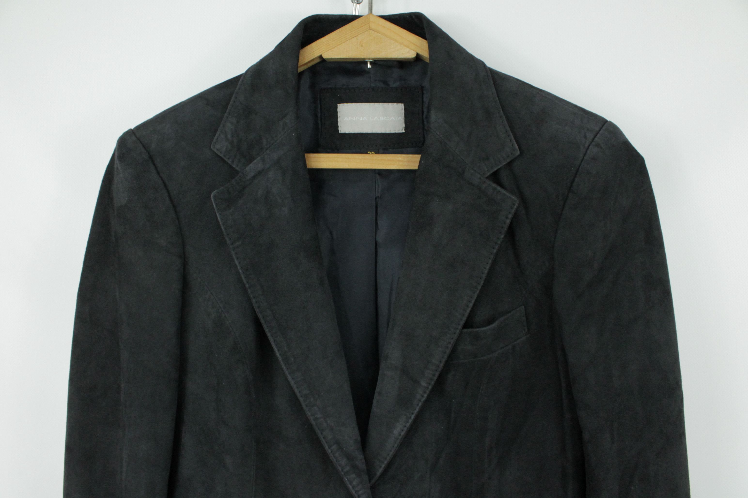 Genuine Leather Anna Lascata Gray Suede Leather Michelle Blazer Jacket Size M / US 6-8 / IT 42-44 - 3 Thumbnail